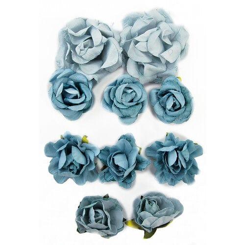 Floral Embellishments Collection Iceberg Paper Blooms Scrapbook Embellishment by Kaisercraft - 10 piece mixed sizes - Scrapbook Supply Companies