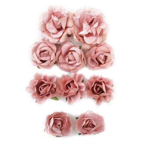 Floral Embellishments Collection Dusty Pink Paper Blooms Scrapbook Embellishment by Kaisercraft - 10 piece mixed sizes - Scrapbook Supply Companies