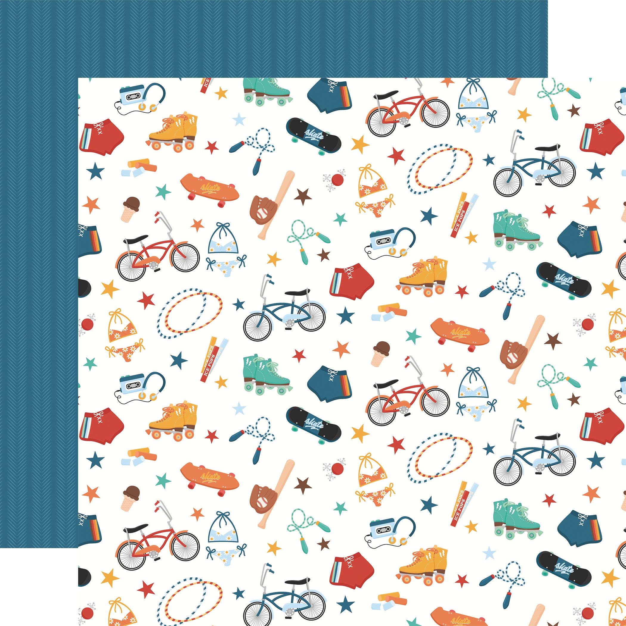 Summer Break Scrapbook Paper & Sticker Collection Kit by Echo Park Paper - 13 Pieces