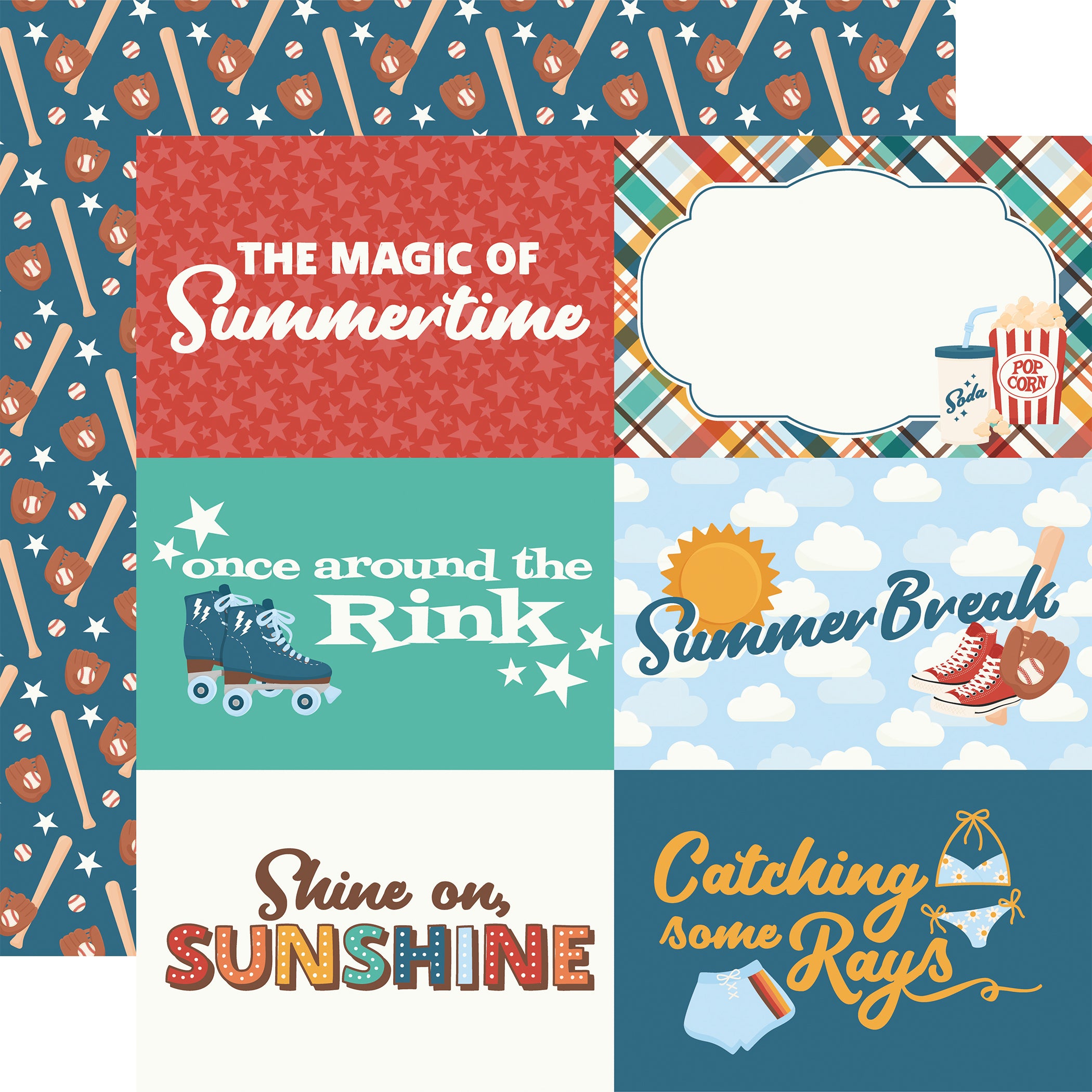 Summer Break Scrapbook Paper & Sticker Collection Kit by Echo Park Paper - 13 Pieces