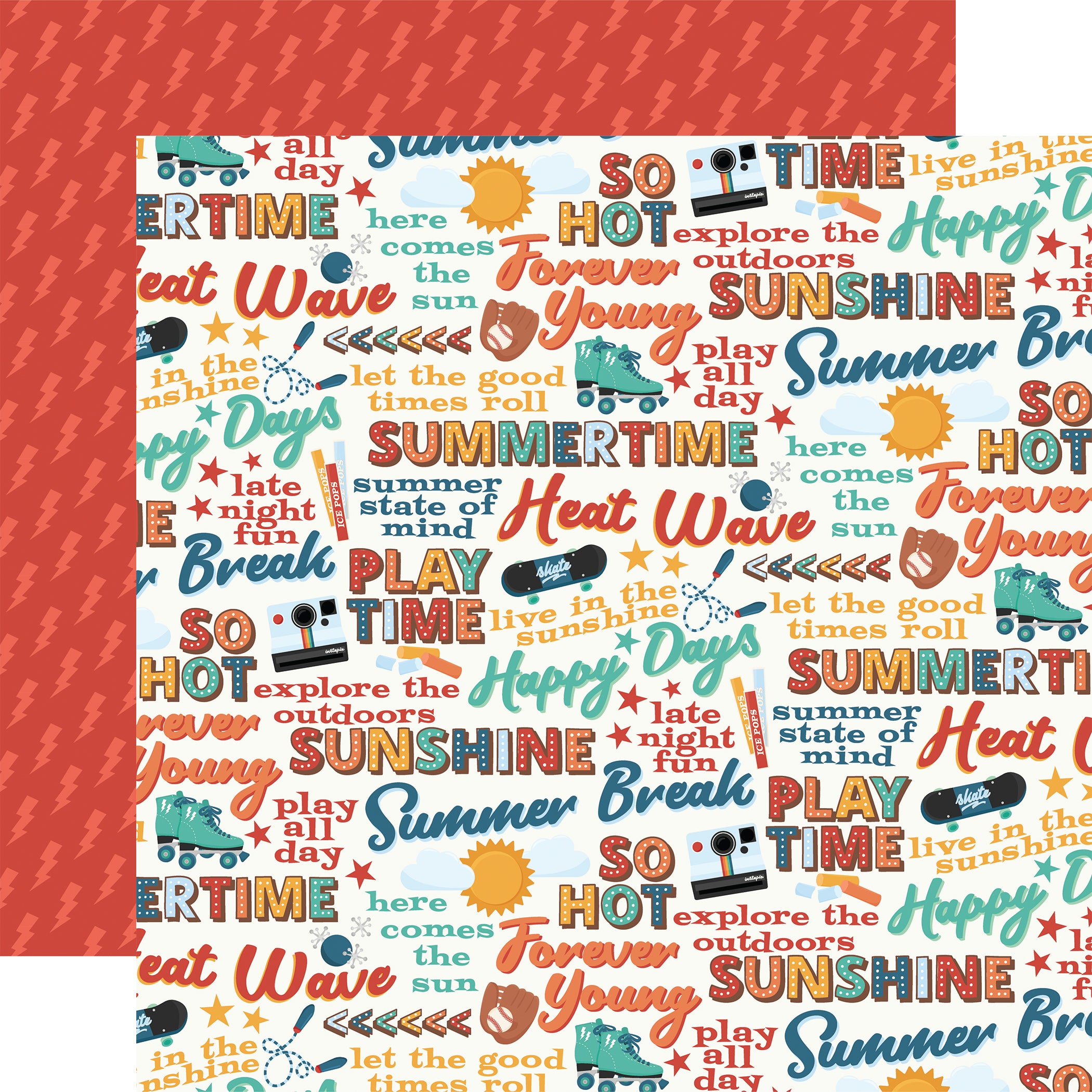 Summer Break Scrapbook Paper & Sticker Collection Kit by Echo Park Paper - 13 Pieces