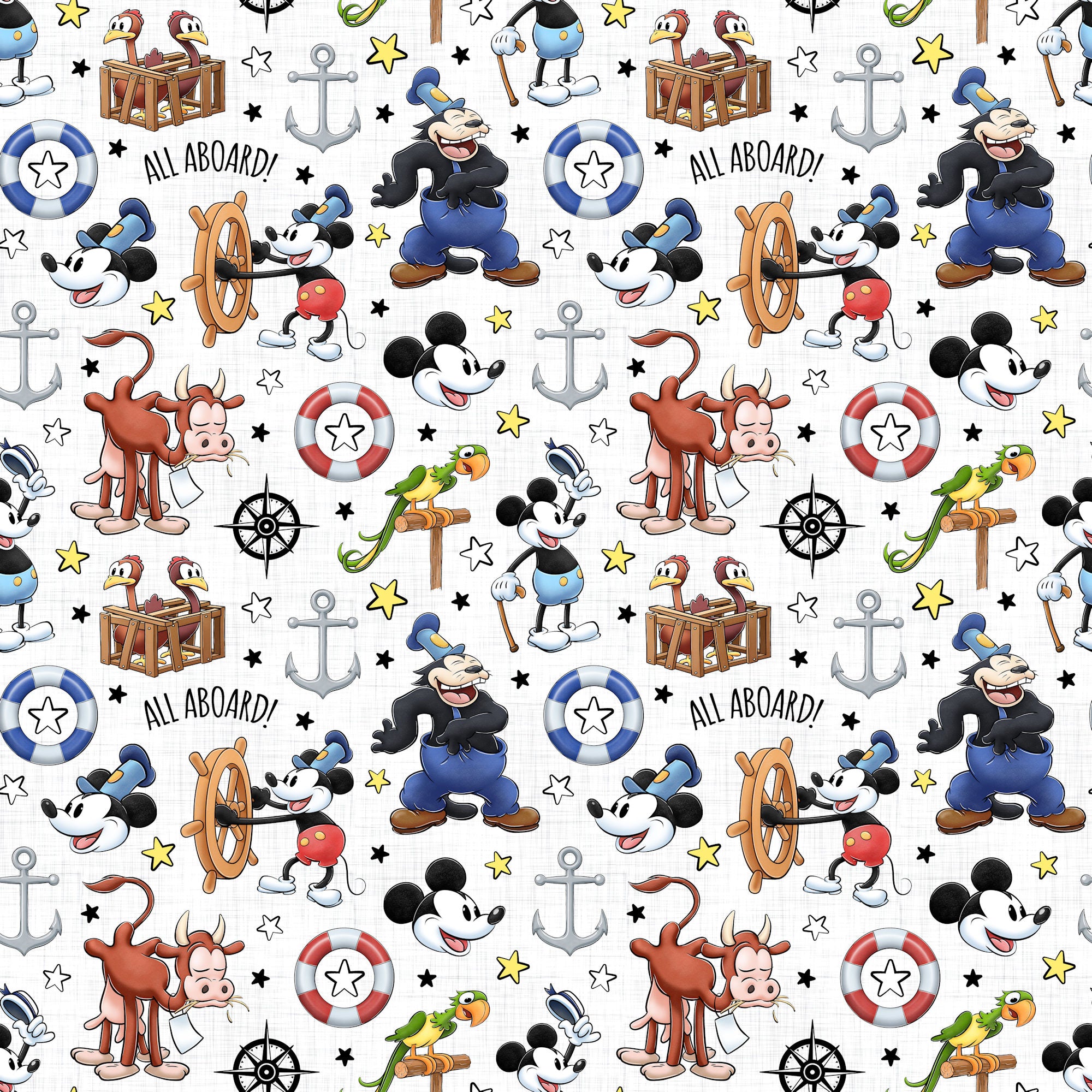 Steamboat Willie Collection Willie & Friends 12 x 12 Double-Sided Scrapbook Paper by SSC Designs