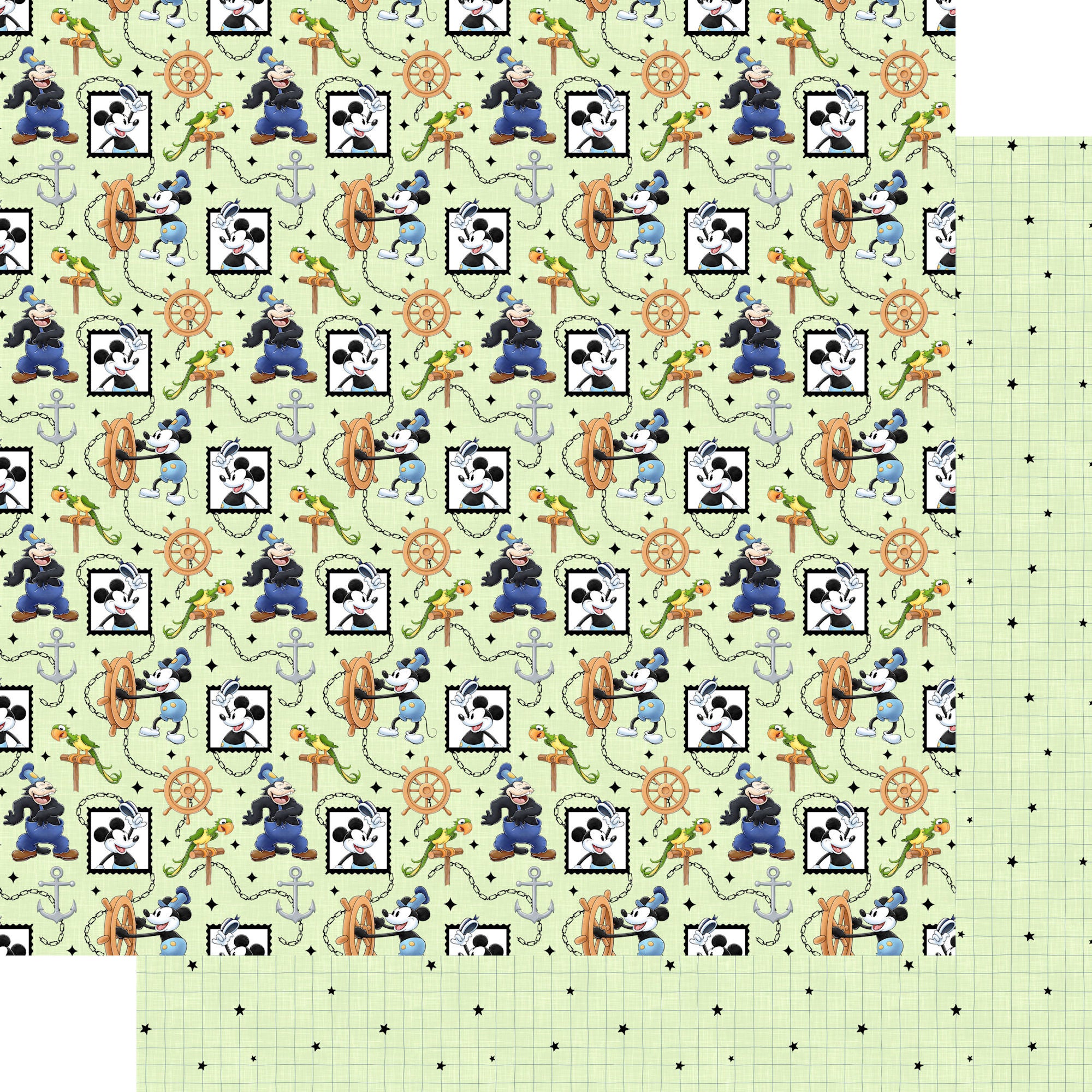 Steamboat Willie Collection Steamboat Collage 12 x 12 Double-Sided Scrapbook Paper by SSC Designs