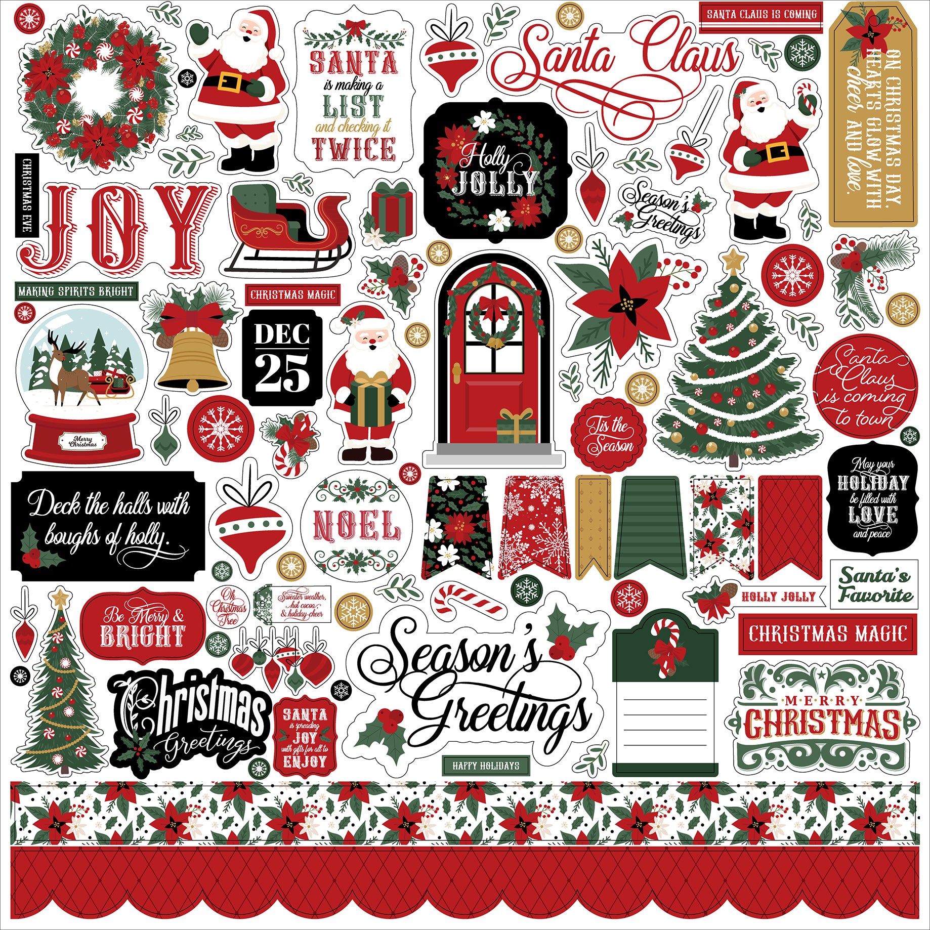 Santa Claus Paper & Sticker Collection Kit by Echo Park Paper - 13 Pieces