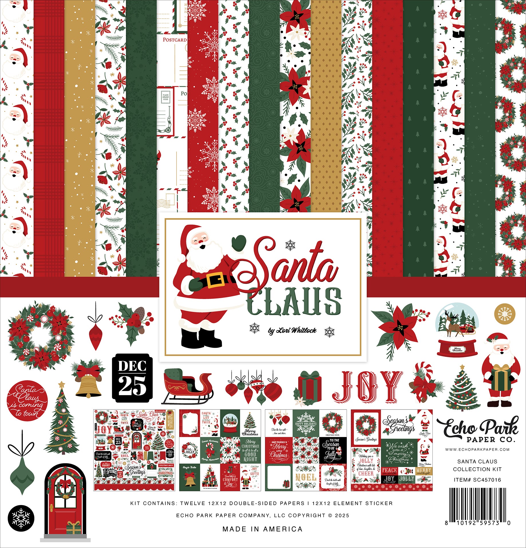 Santa Claus Paper & Sticker Collection Kit by Echo Park Paper - 13 Pieces