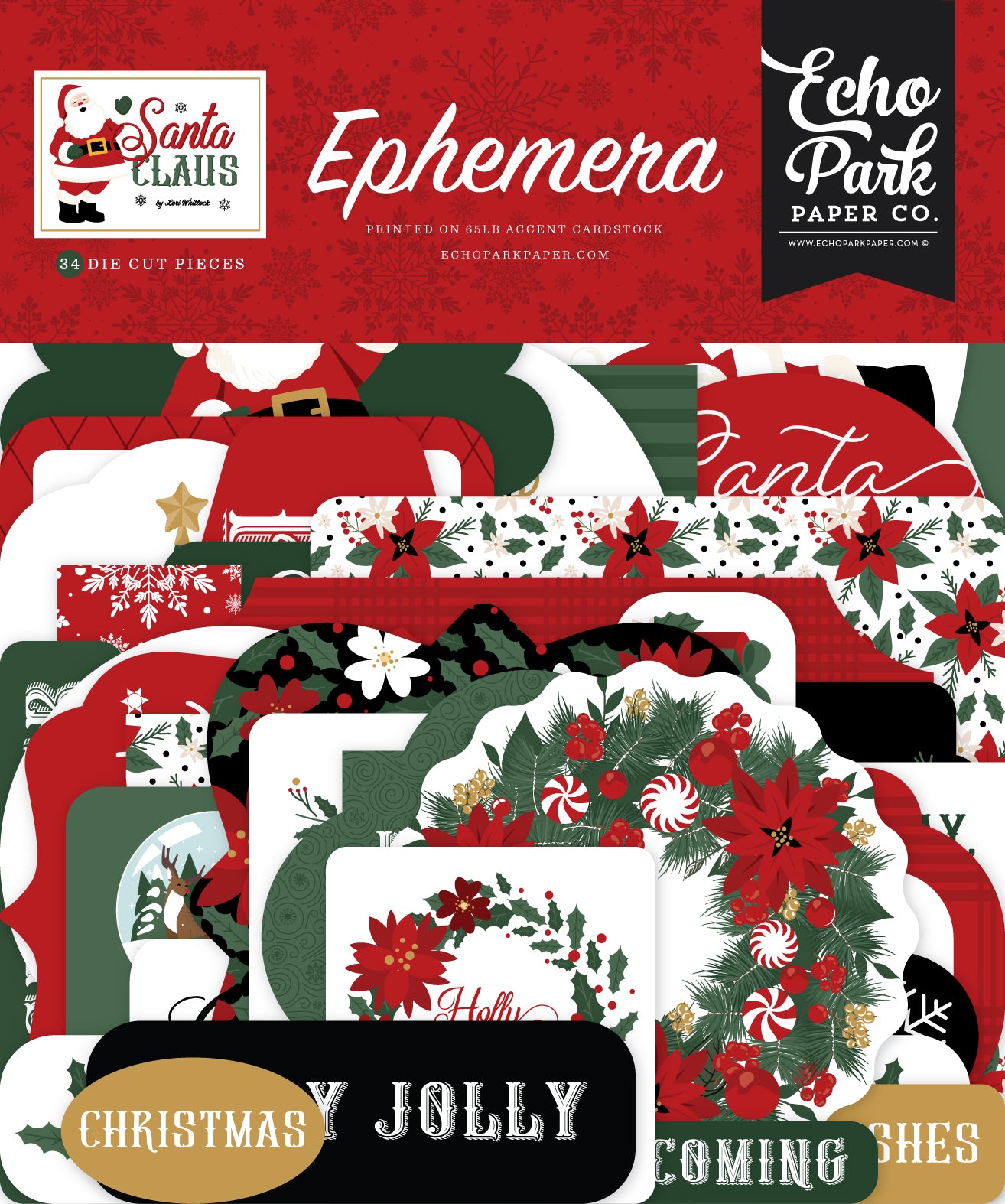 Santa Claus Collection Ephemera Scrapbook Embellishments by Echo Park Paper