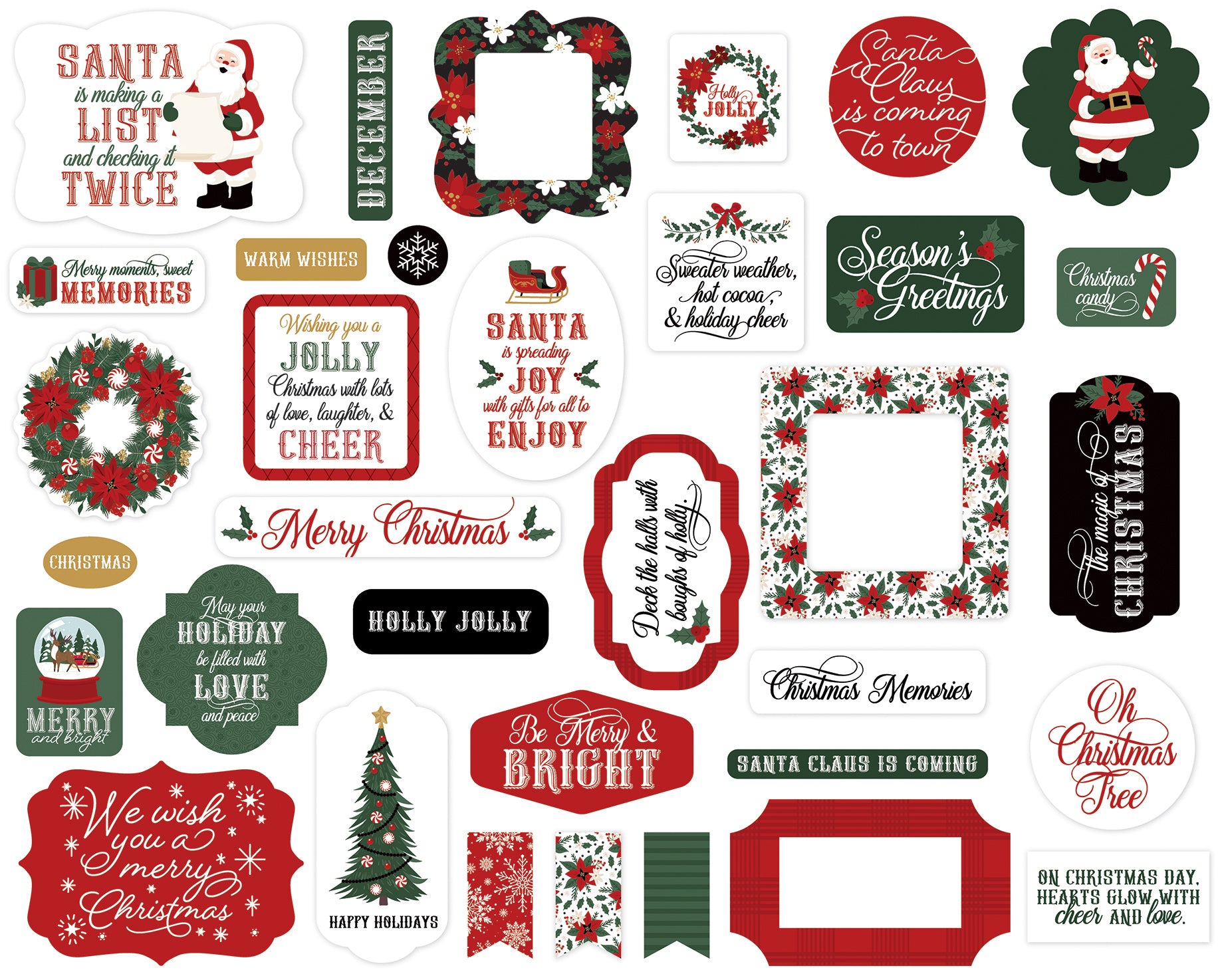 Santa Claus Collection Ephemera Scrapbook Embellishments by Echo Park Paper