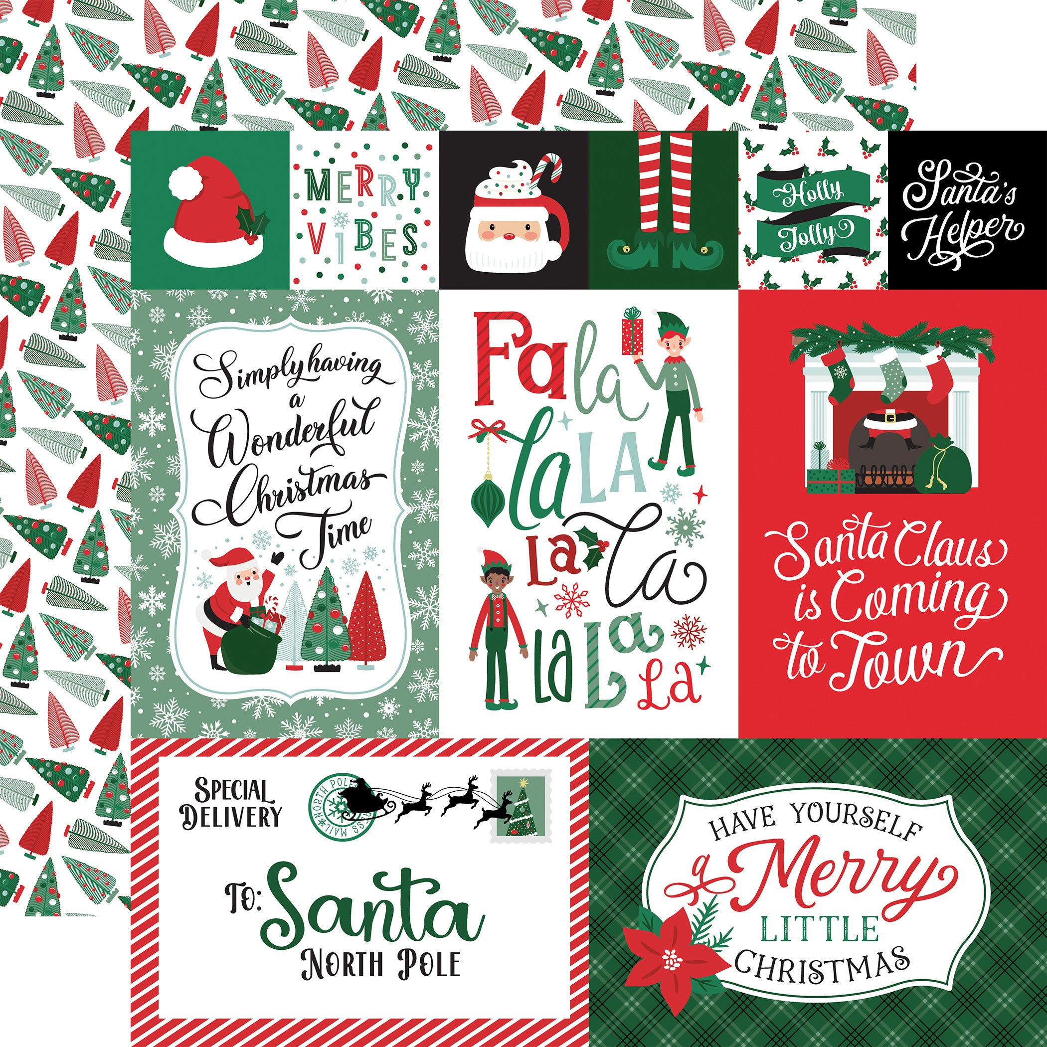 Christmas Express Paper & Sticker Collection Kit by Echo Park Paper - 13 Pieces