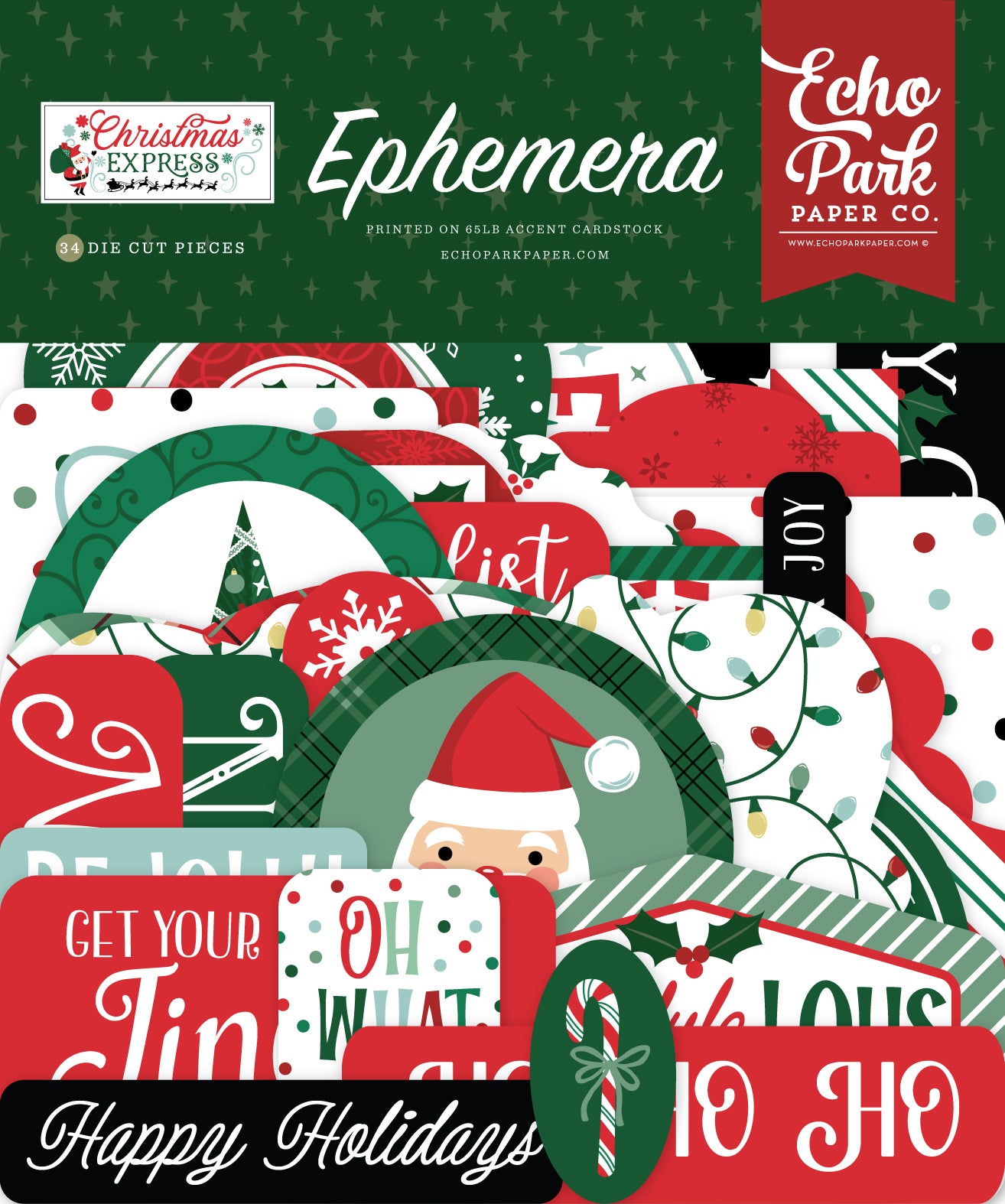 Christmas Express Collection Ephemera Scrapbook Embellishments by Echo Park Paper