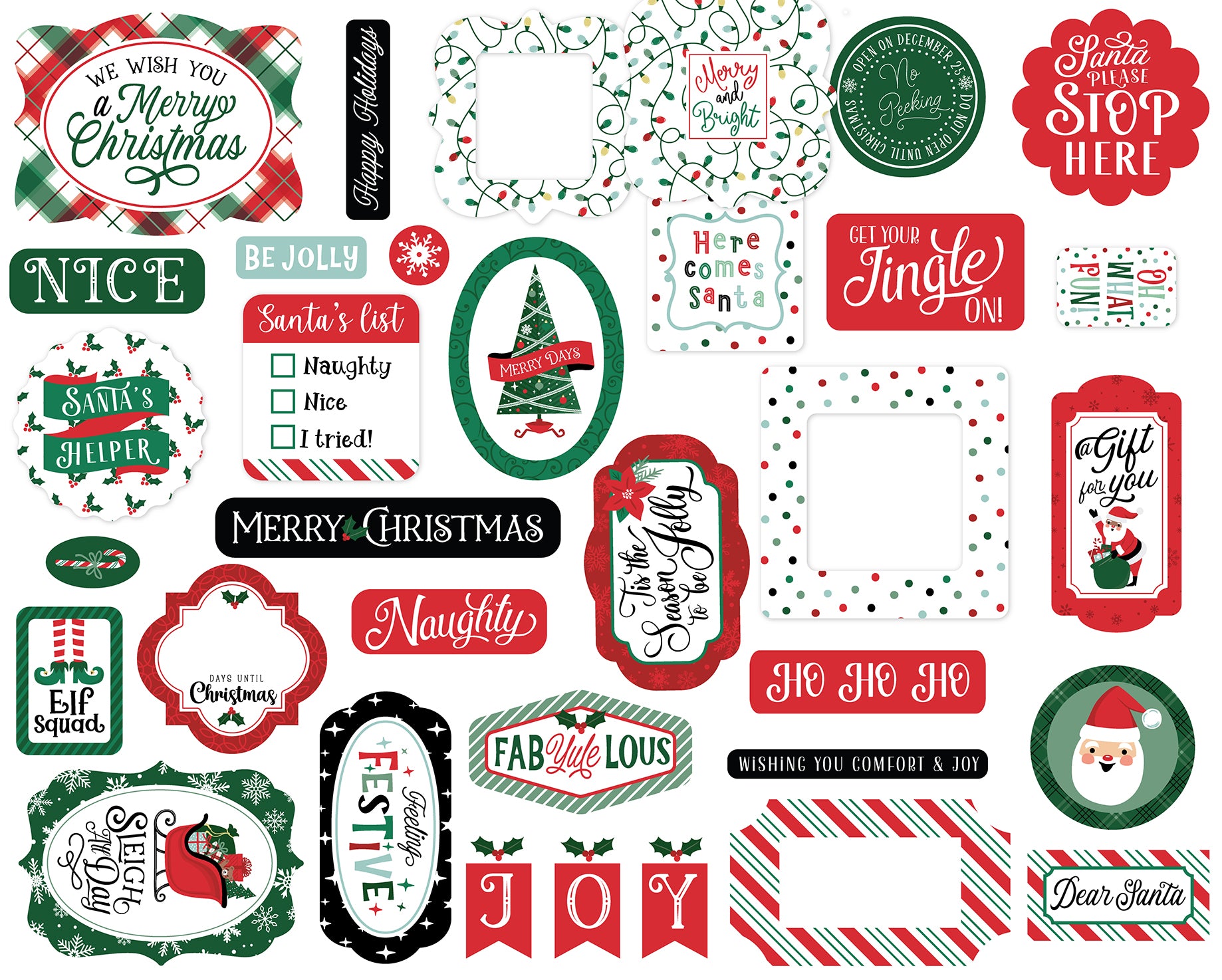 Christmas Express Collection Ephemera Scrapbook Embellishments by Echo Park Paper