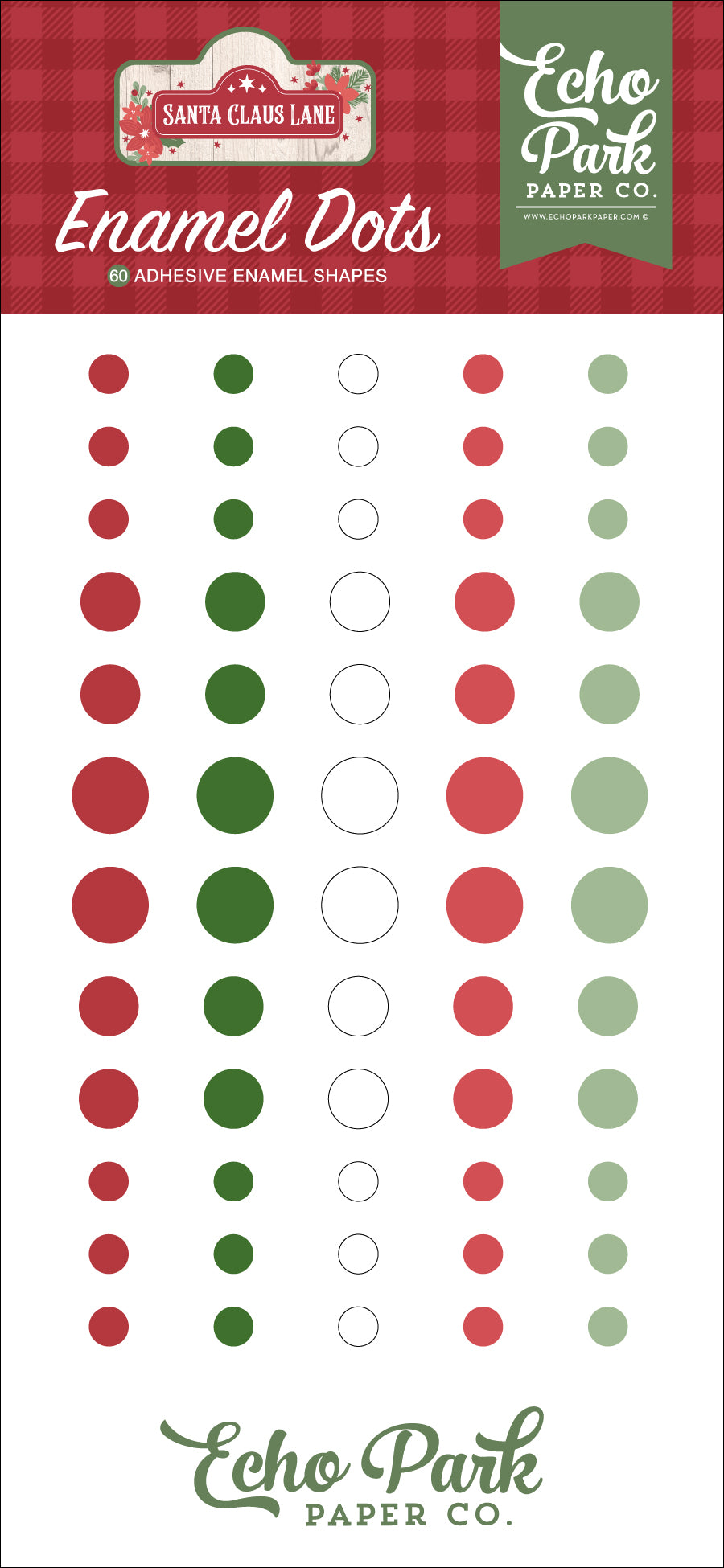 Santa Claus Lane Collection 3x6 Self-Adhesive Enamel Dots Scrapbook Embellishments by Echo Park Paper