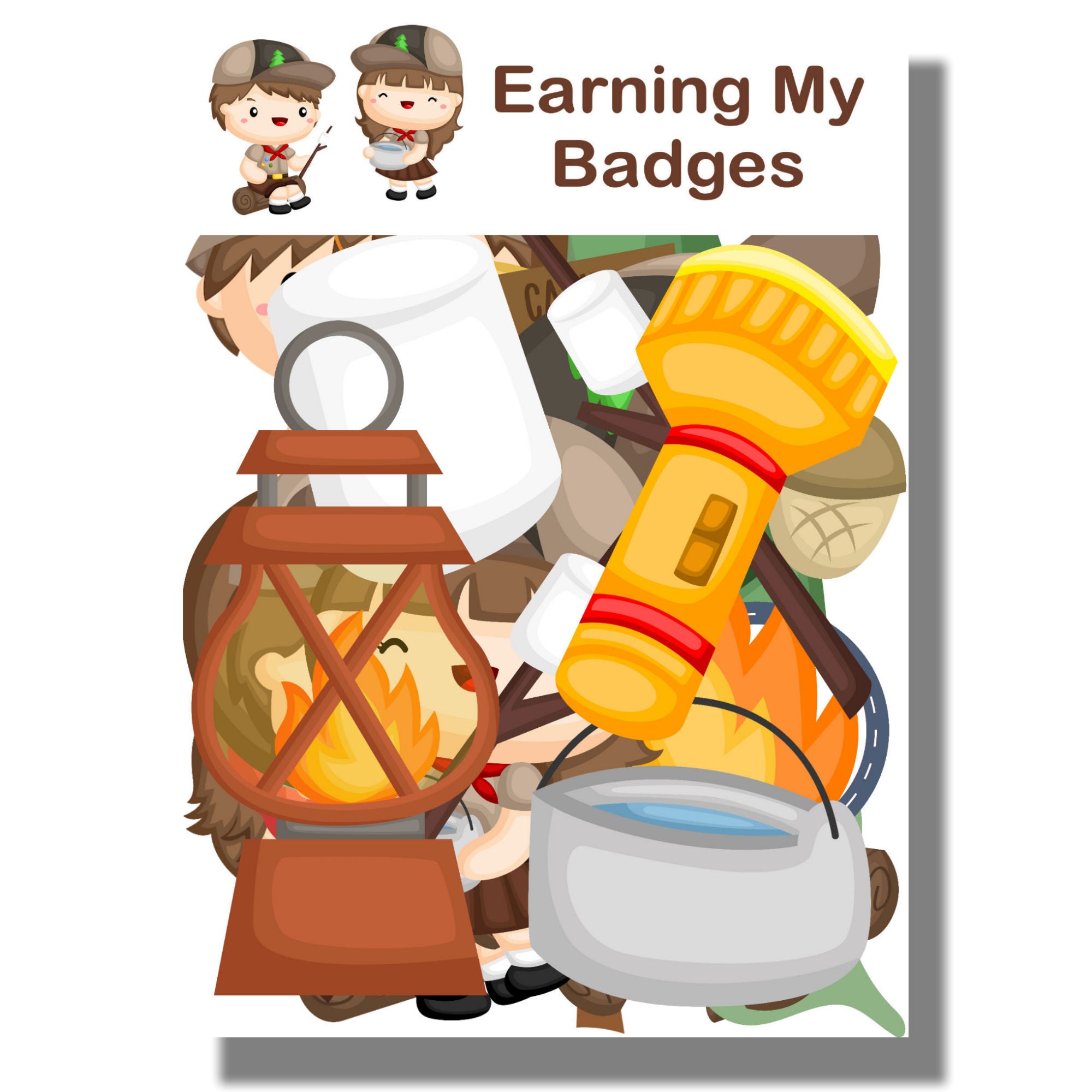 Earning My Badges Boy 12 x 12 Scrapbook Paper & Embellishment Kit by SSC Designs