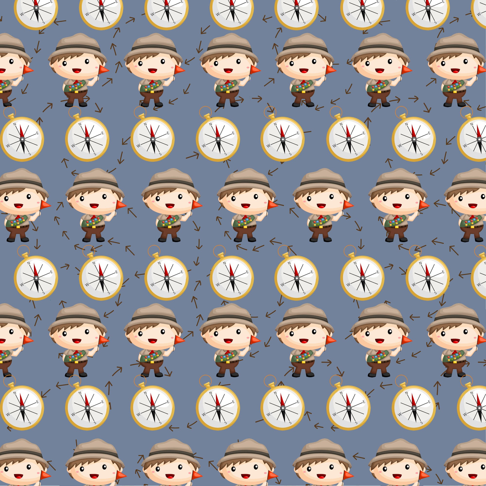 Earning My Badges Collection Navigating  12 x 12 Double-Sided Scrapbook Paper by SSC Designs