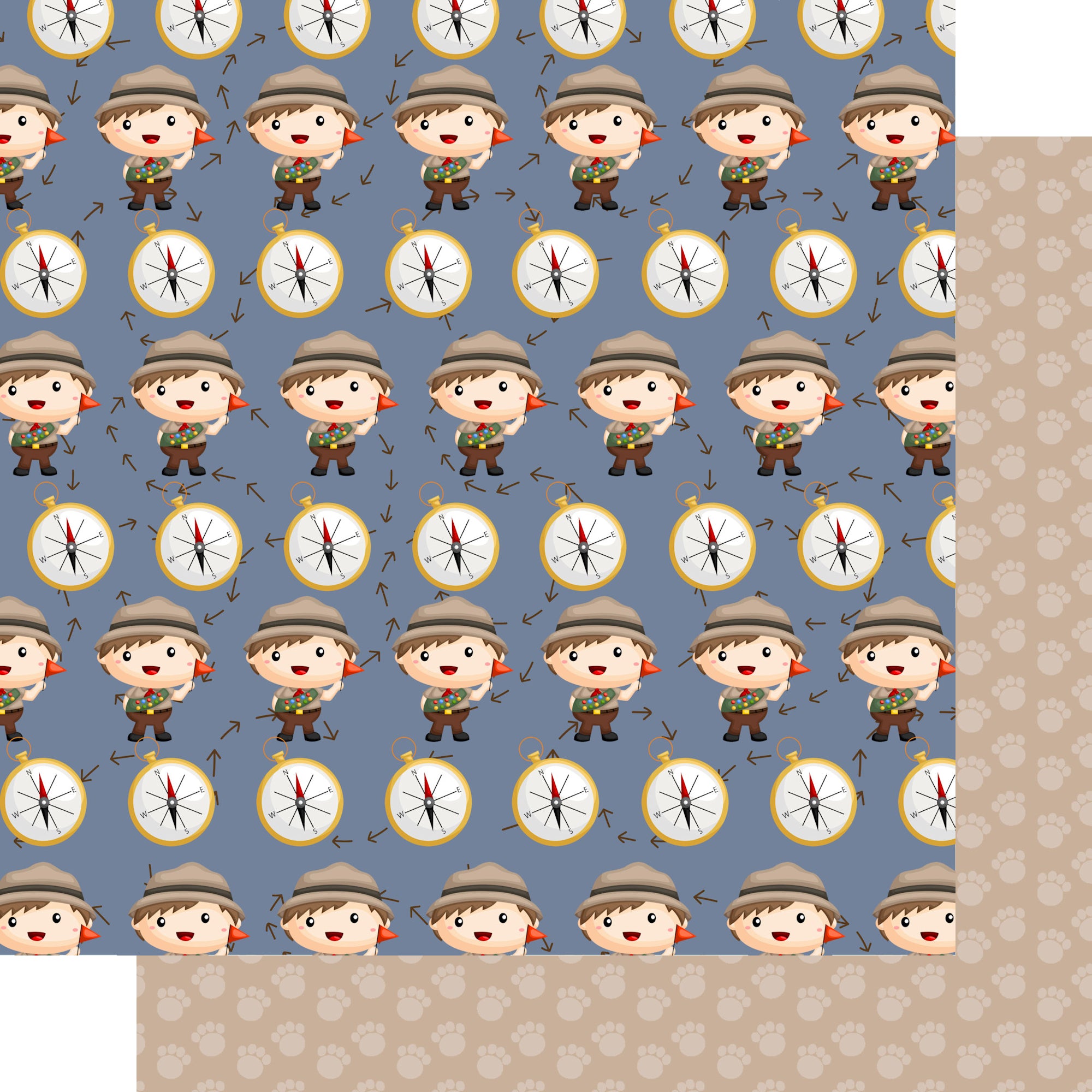 Earning My Badges Collection Navigating  12 x 12 Double-Sided Scrapbook Paper by SSC Designs