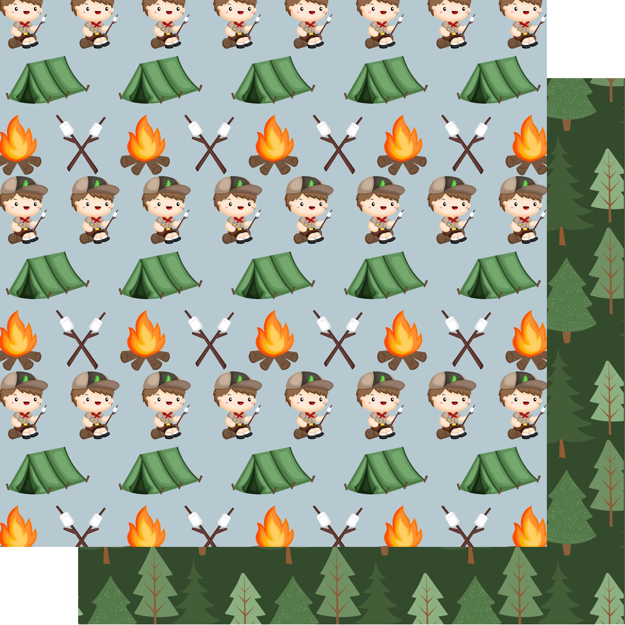 Earning My Badges Collection Camping 12 x 12 Double-Sided Scrapbook Paper by SSC Designs