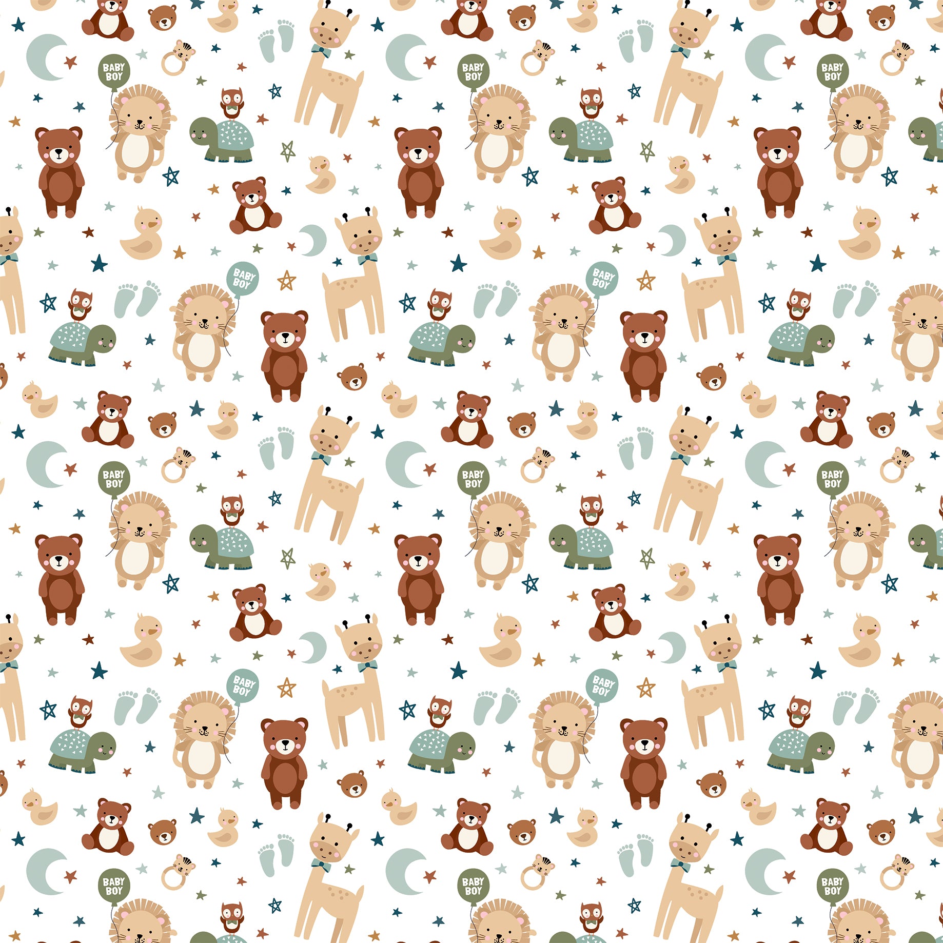 Special Delivery Baby Boy Collection Baby Boy's Animals 12 x 12 Double-Sided Scrapbook Paper by Echo Park Paper