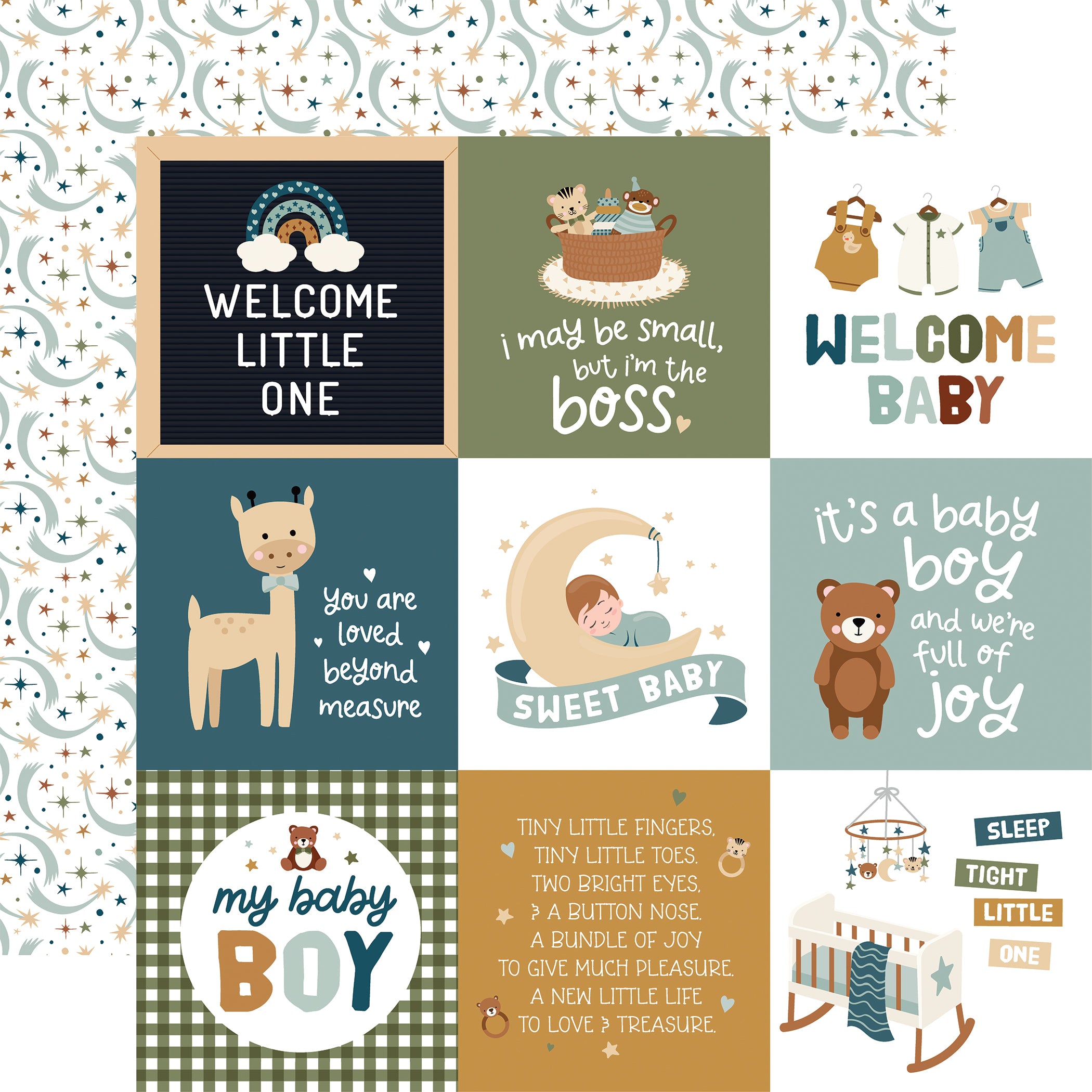 Special Delivery Baby Boy Collection 12 x 12 Scrapbook Collection Kit by Echo Park Paper