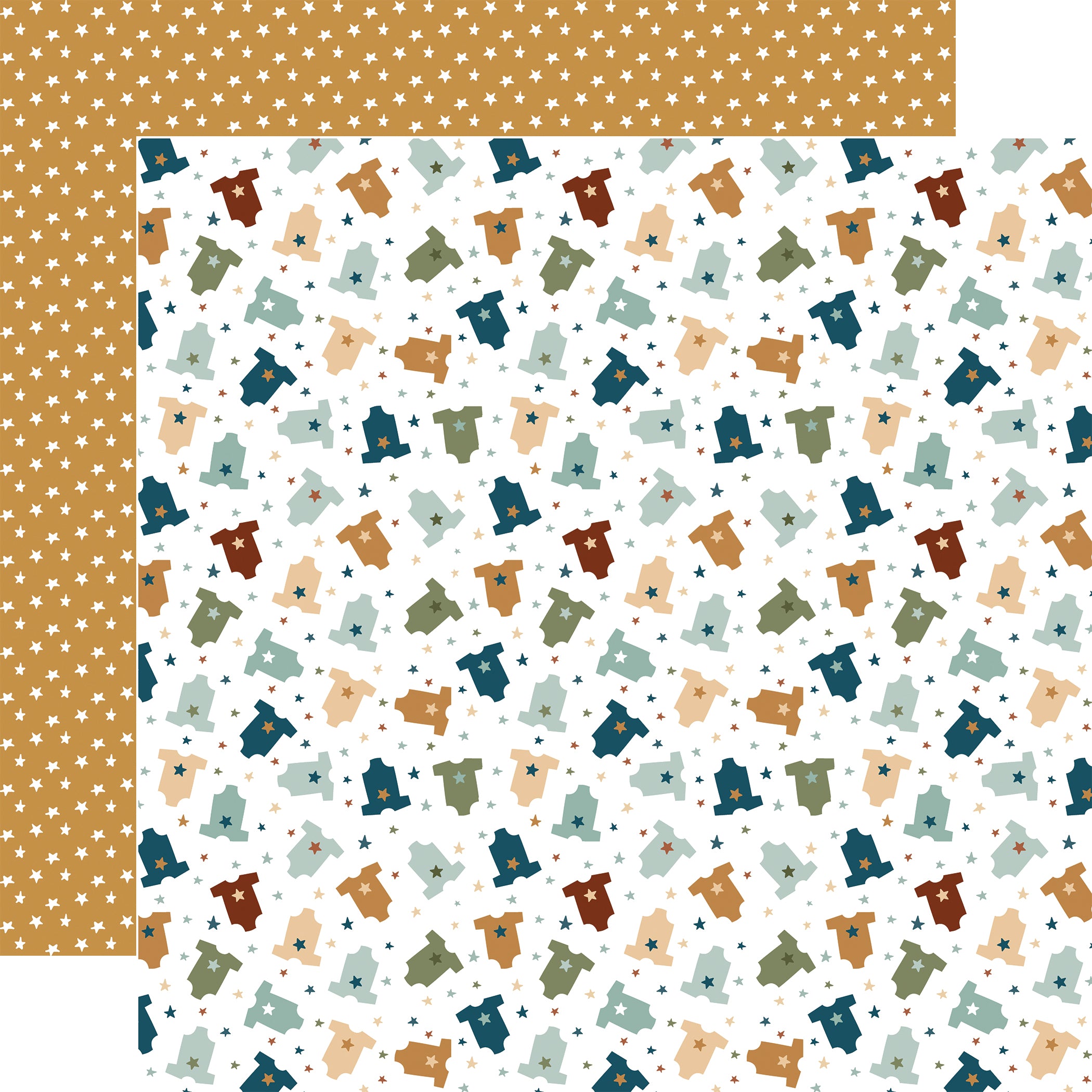 Special Delivery Baby Boy Collection Tiny Boy Clothes 12 x 12 Double-Sided Scrapbook Paper by Echo Park Paper