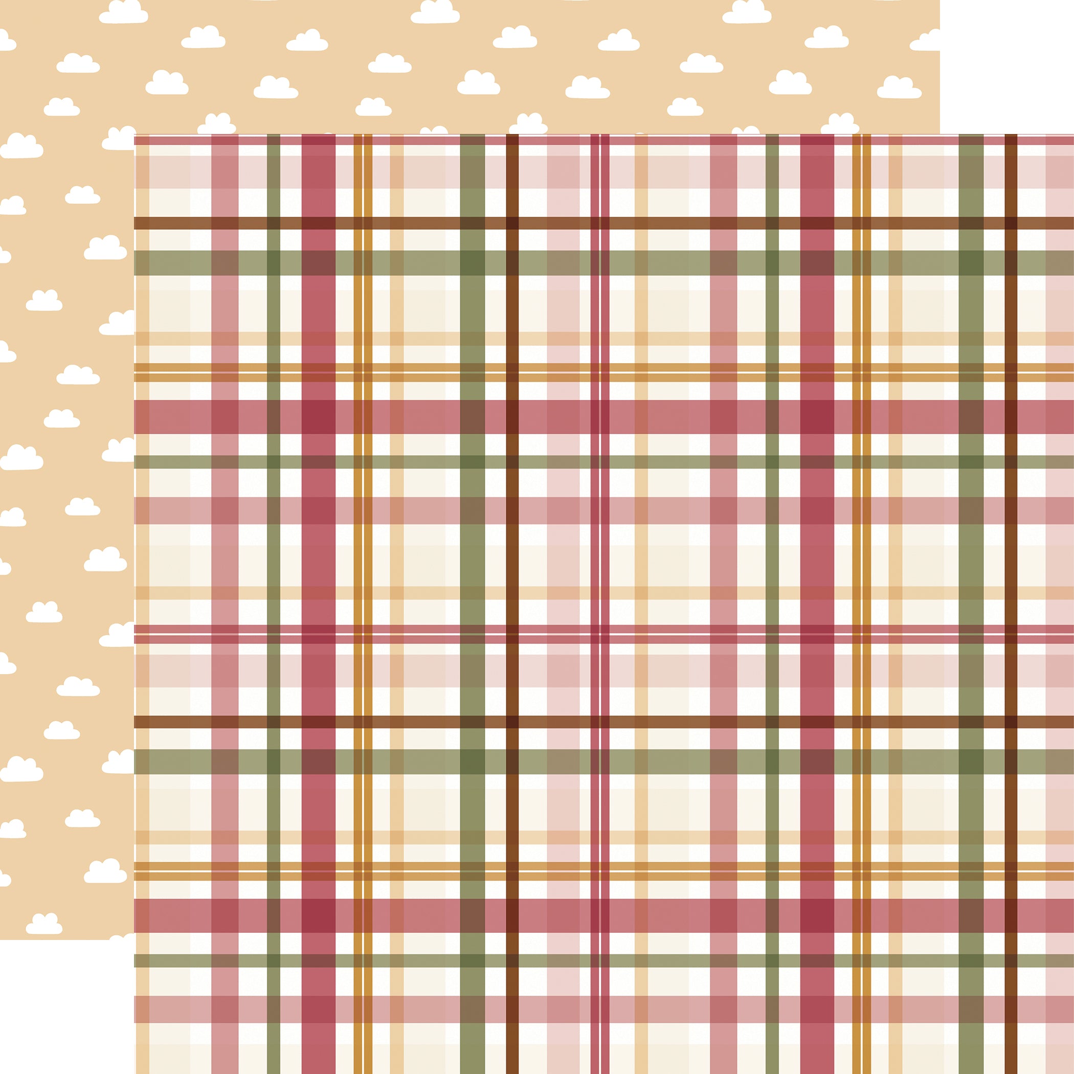 Special Delivery Baby Girl Collection Loved Girl Plaid 12 x 12 Double-Sided Scrapbook Paper by Echo Park Paper