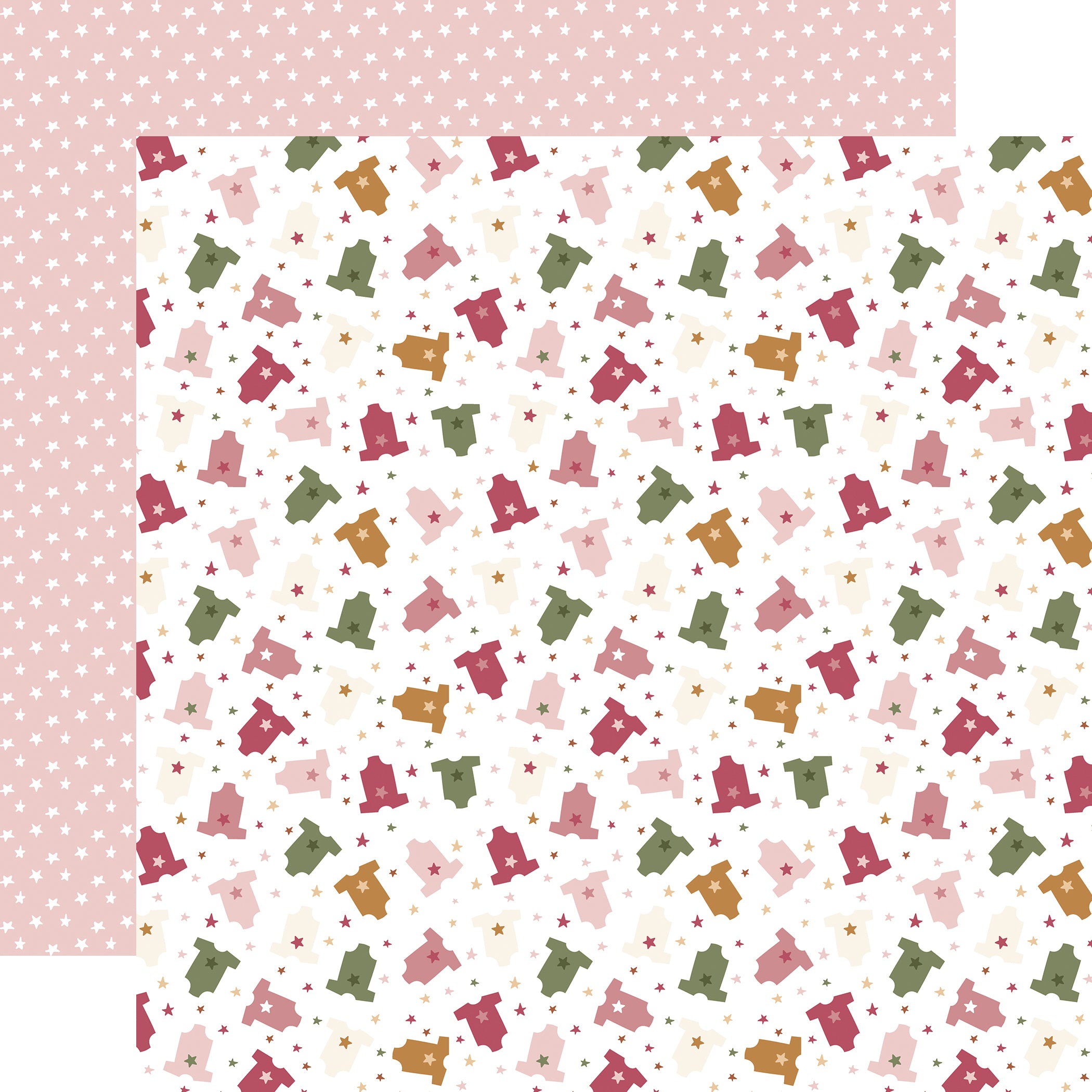 Special Delivery Baby Girl Collection Tiny Girl Clothes 12 x 12 Double-Sided Scrapbook Paper by Echo Park Paper