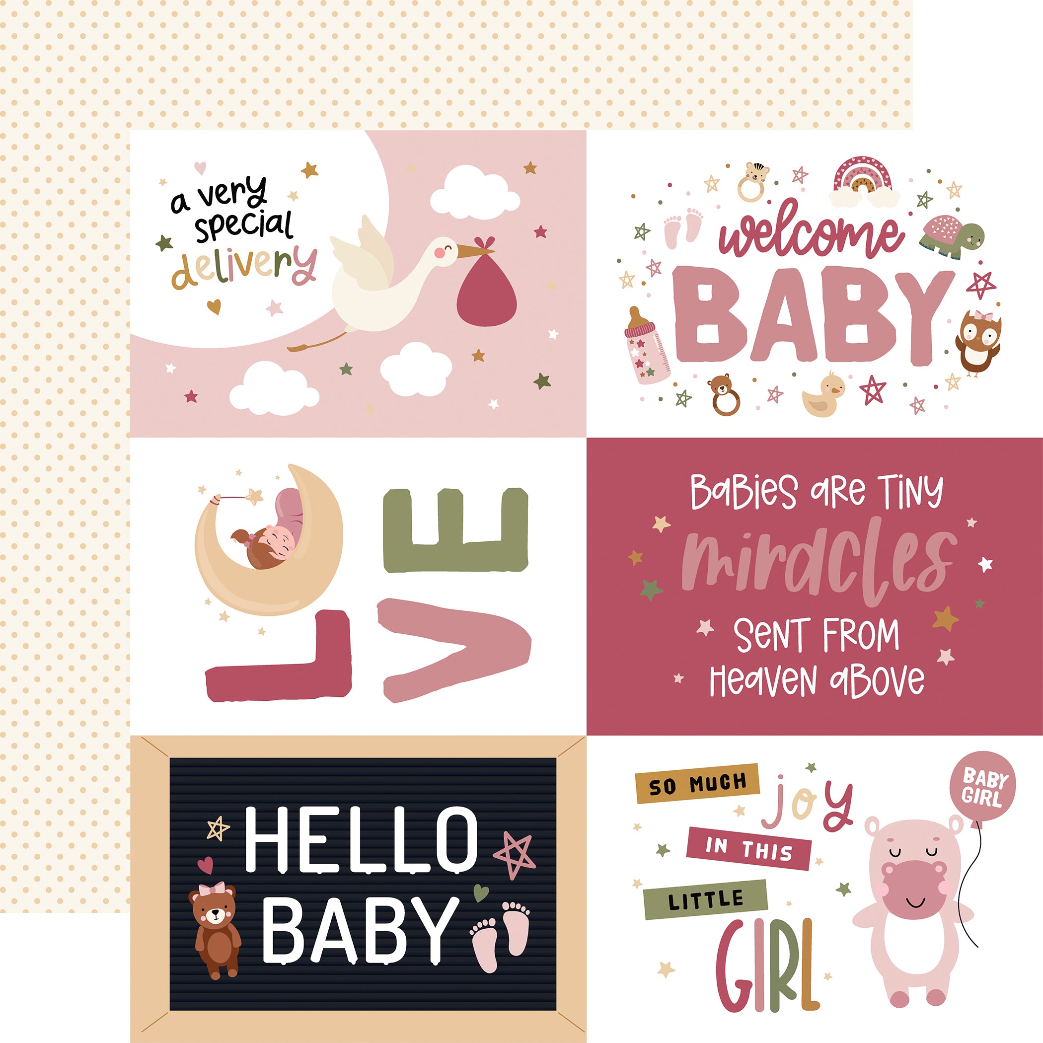 Special Delivery Baby Girl Collection 12 x 12 Scrapbook Collection Kit by Echo Park Paper