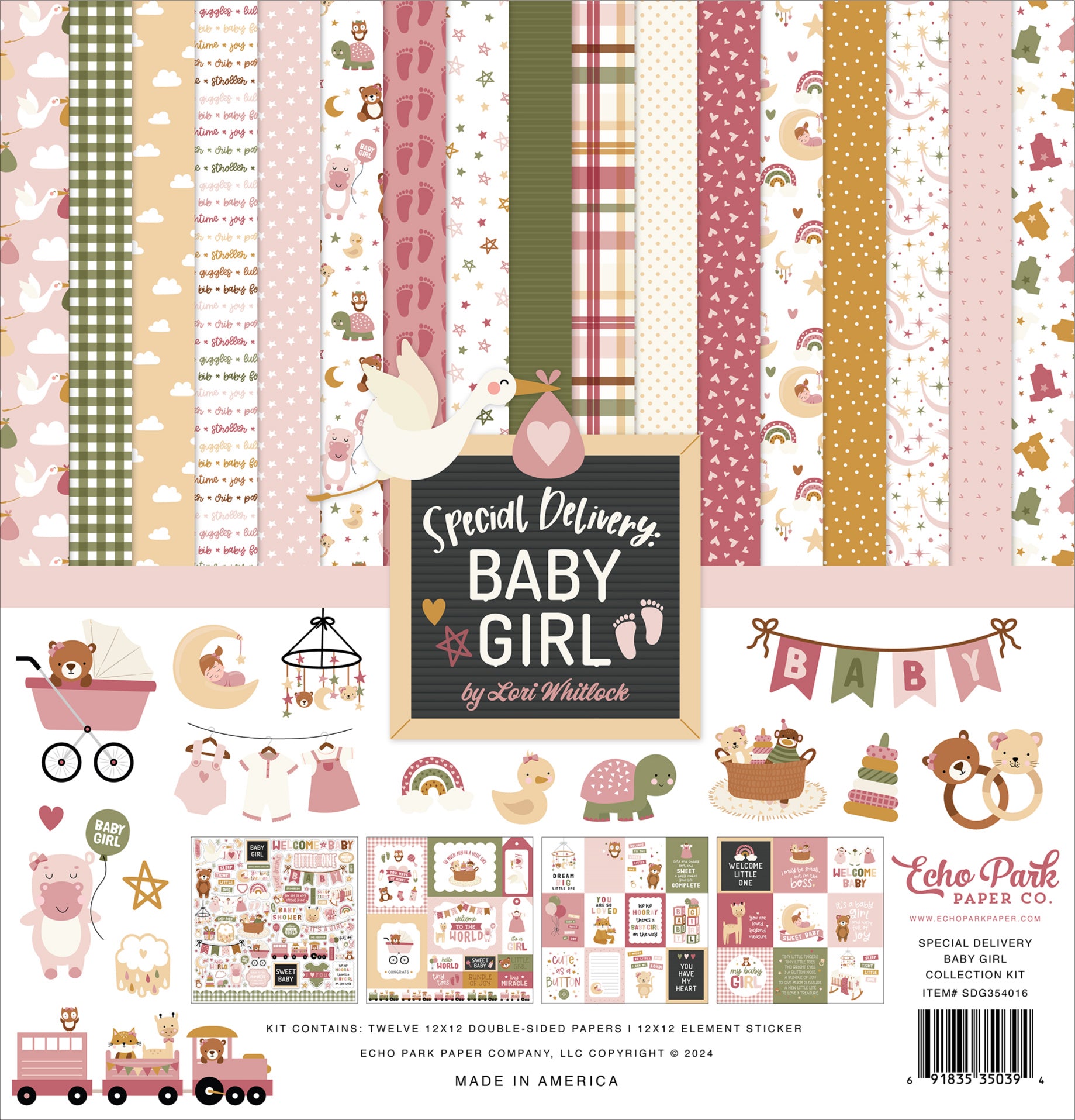 Special Delivery Baby Girl Collection 12 x 12 Scrapbook Collection Kit by Echo Park Paper