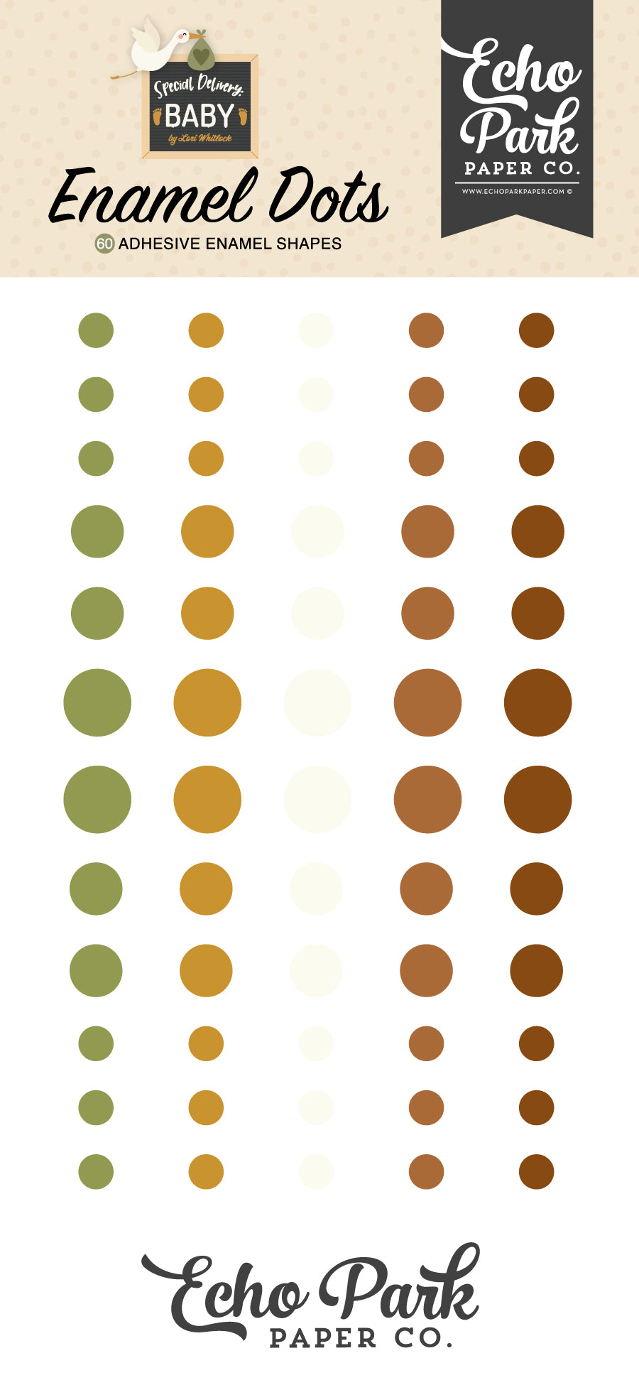 Special Delivery Baby Collection 3x6 Self-Adhesive Enamel Dots Scrapbook Embellishments by Echo Park Paper