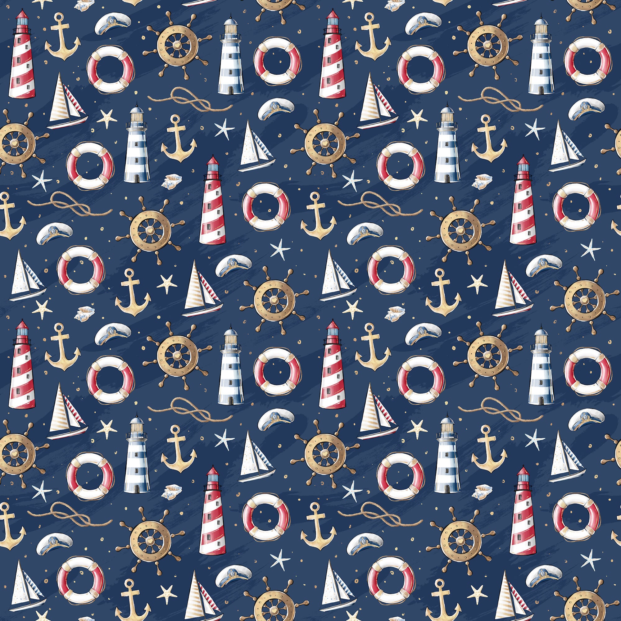 Nautical Summer Collection Oceanside Collage 12 x 12 Double-Sided Scrapbook Paper by SSC Designs