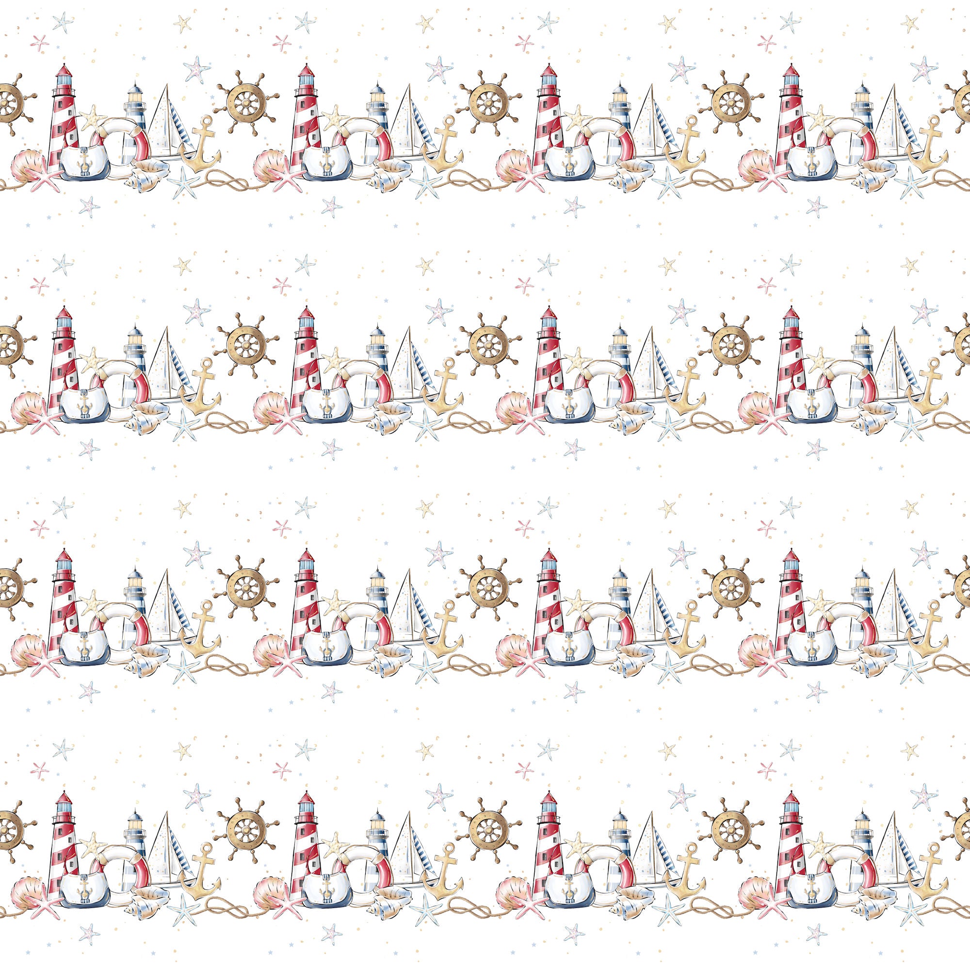 Nautical Summer Collection Lighthouses By The Seashore 12 x 12 Double-Sided Scrapbook Paper by SSC Designs
