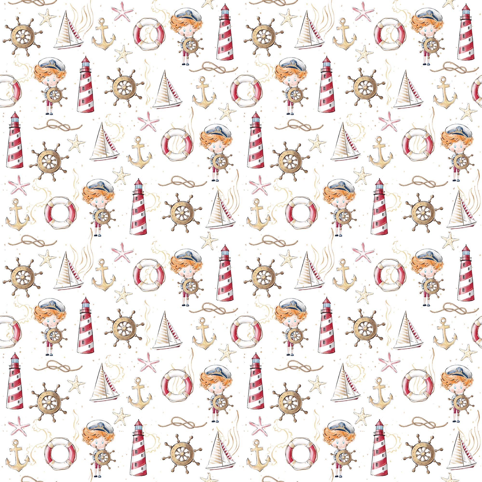 Nautical Summer Collection Sail Away 12 x 12 Double-Sided Scrapbook Paper by SSC Designs