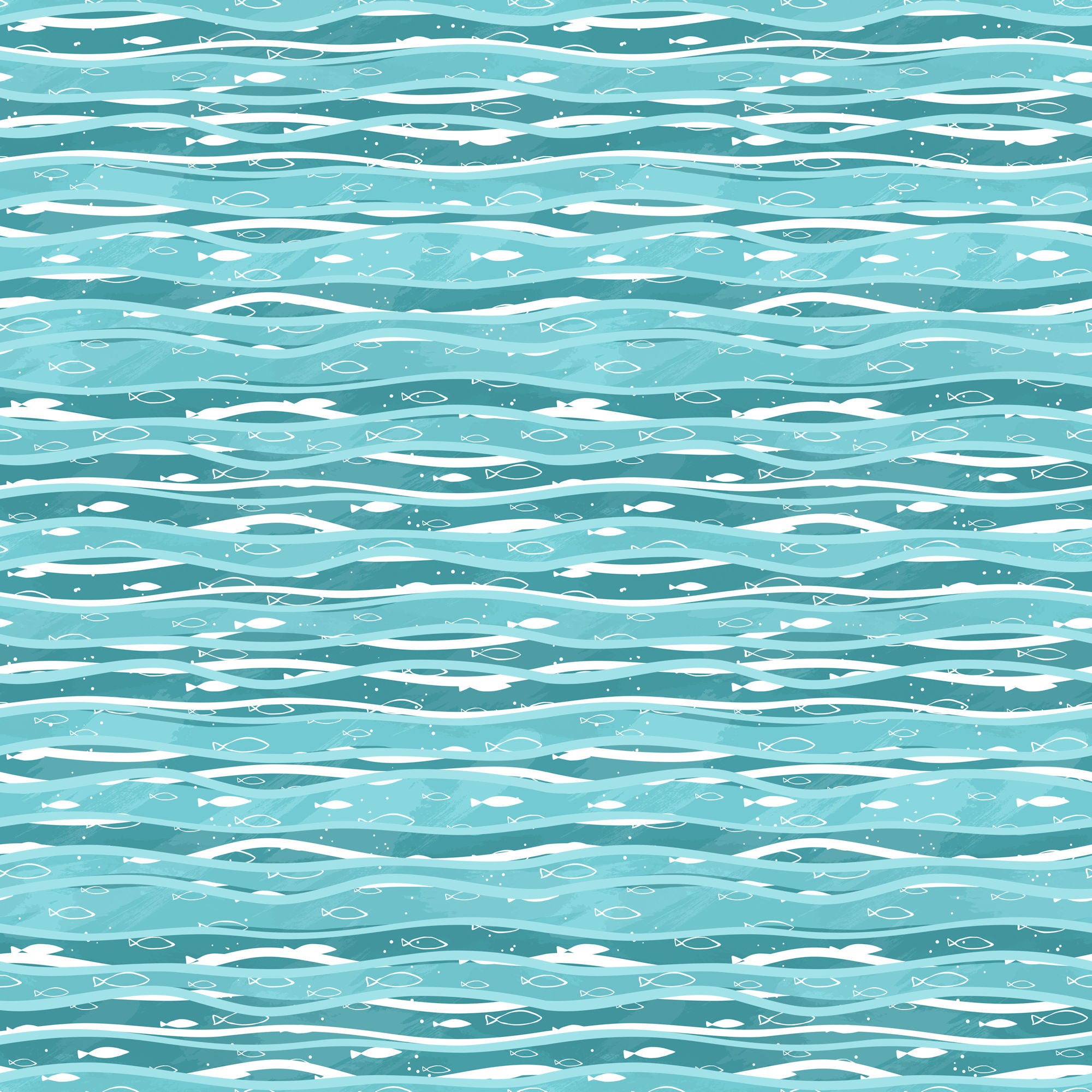Nautical Summer Collection Wavy Water 12 x 12 Double-Sided Scrapbook Paper by SSC Designs