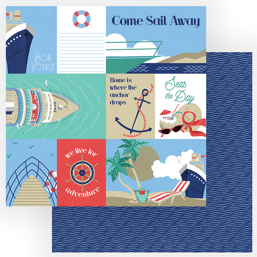 Set Sail Collection 13-Piece Collection Pack by Photo Play Paper-12 Papers, 1 Sticker