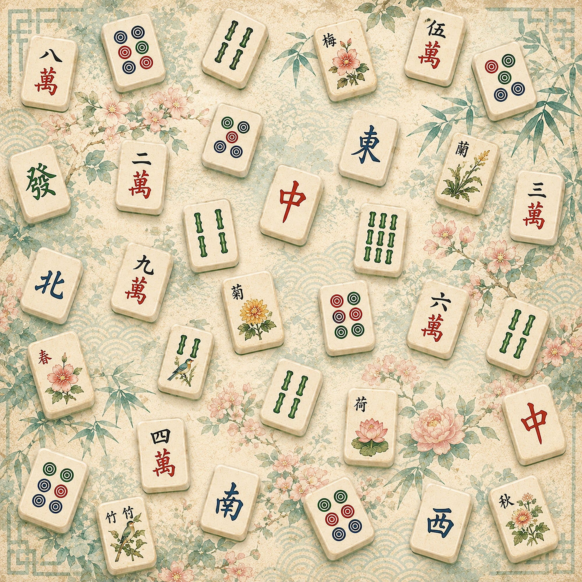 Mahjongg 12 x 12 Double-Sided Scrapbook Paper by SSC Designs