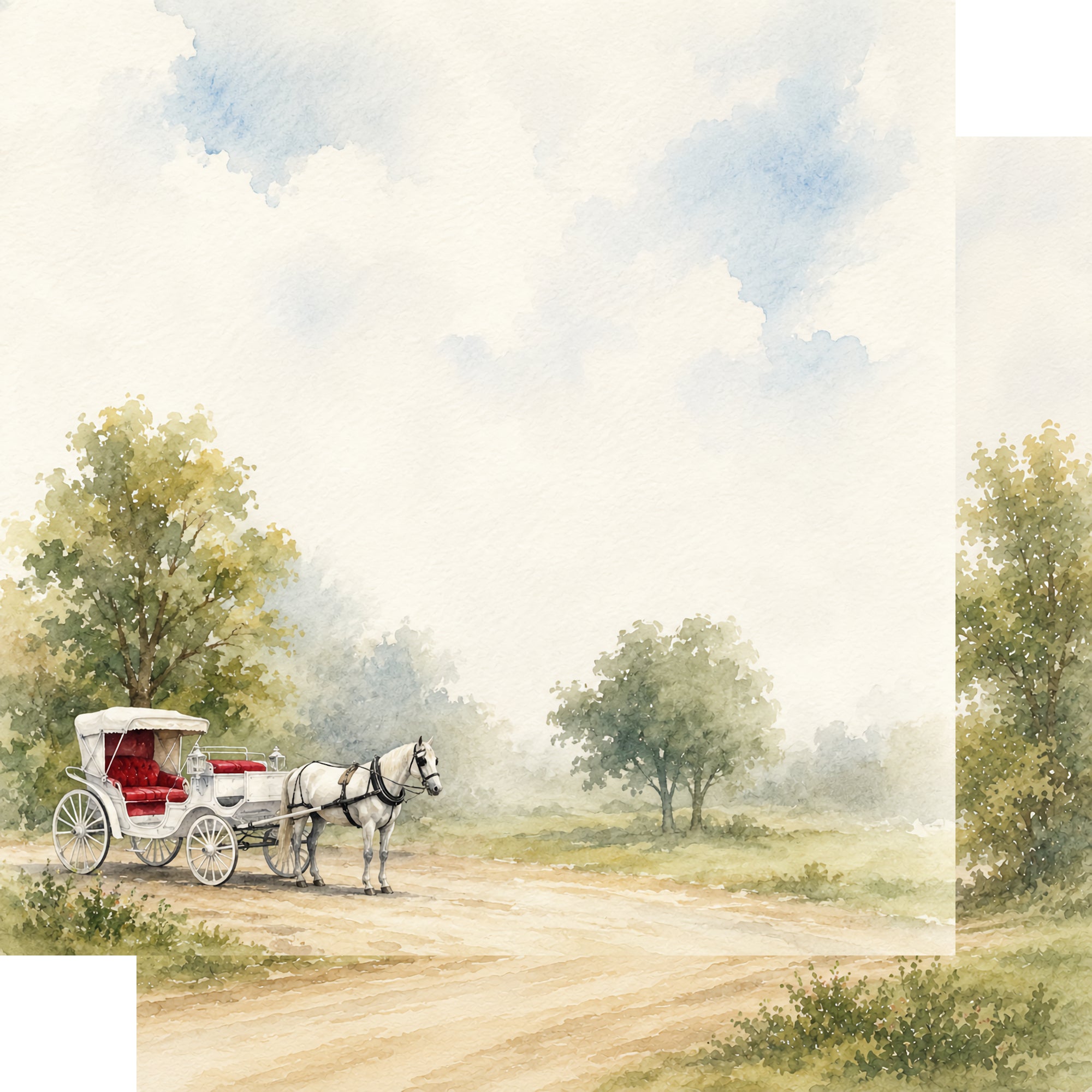 Carriage Ride 12 x 12 Double-Sided Scrapbook Paper by SSC Designs