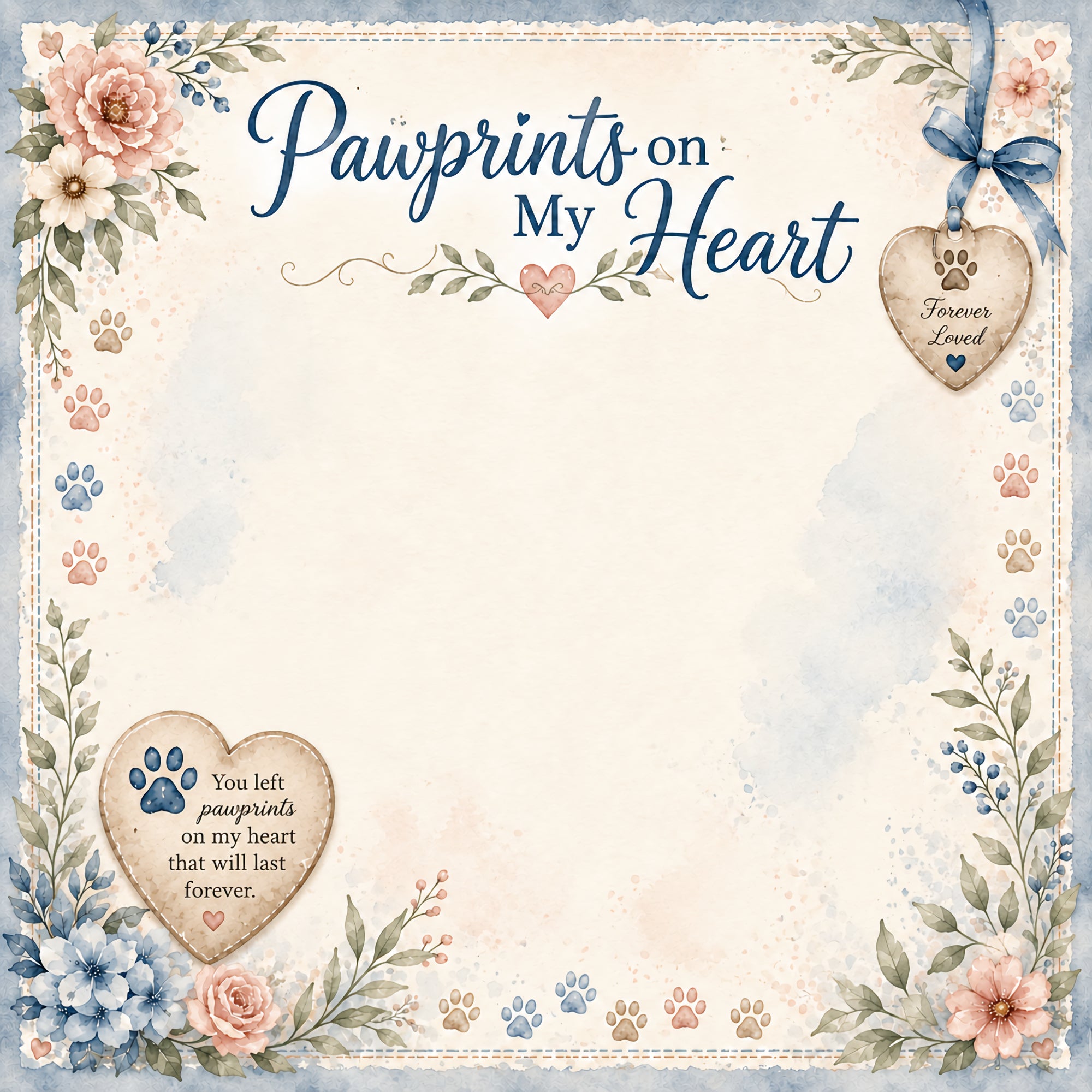 Pawprints In Heaven 12 x 12 Double-Sided Scrapbook Paper by SSC Designs