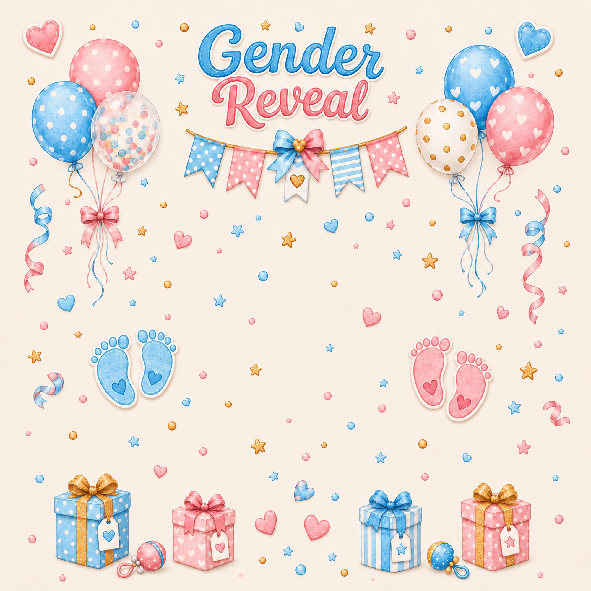 Gender Reveal Collection Gender Reveal 12 x 12 Double-Sided Scrapbook Paper by SSC Designs