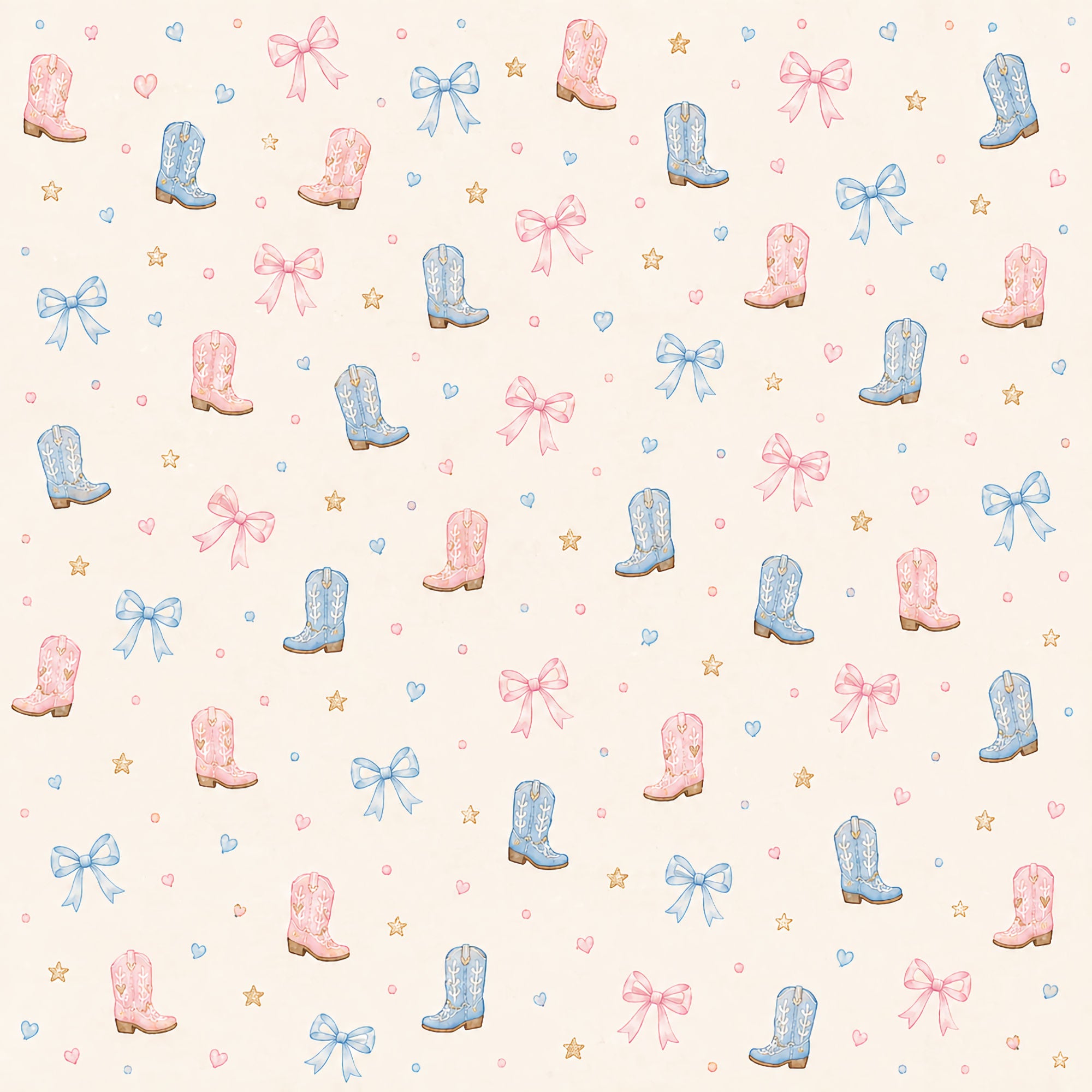 Gender Reveal Collection Boots or Bows 12 x 12 Double-Sided Scrapbook Paper by SSC Designs
