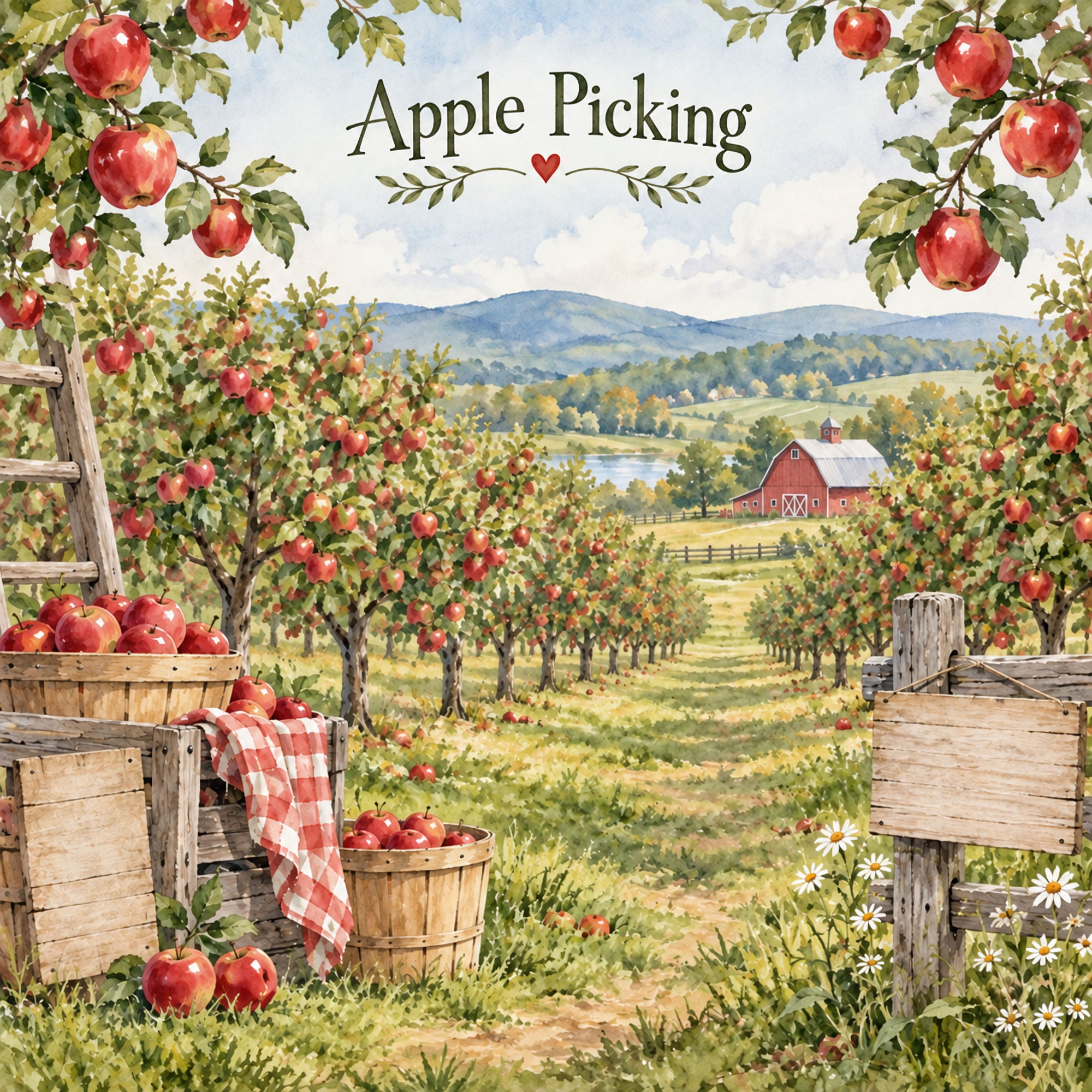 Just Fun Collection Apple Picking 12 x 12 Double-Sided Scrapbook Paper by SSC Designs