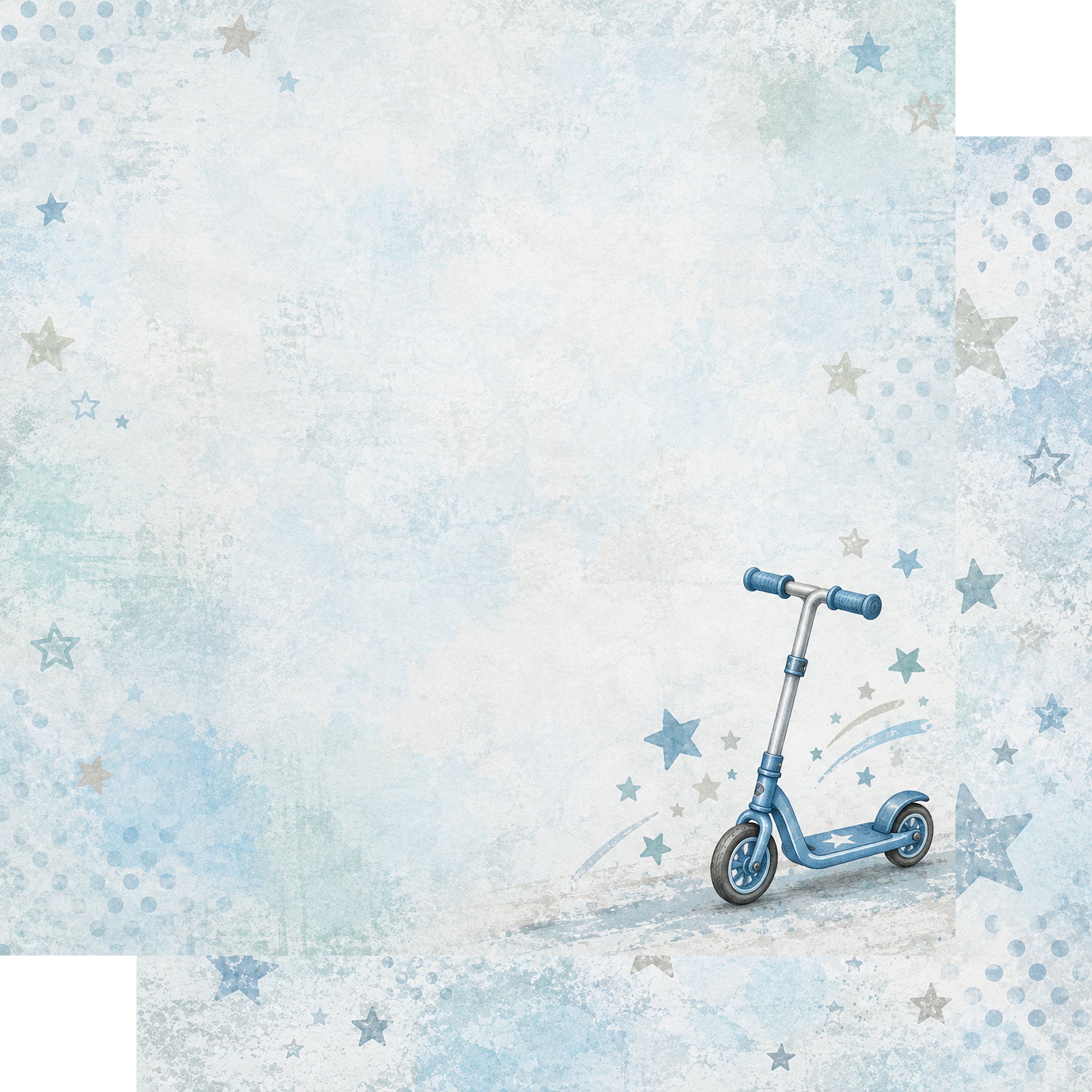 Just Fun Collection Scooter Ride 12 x 12 Double-Sided Scrapbook Paper by SSC Designs
