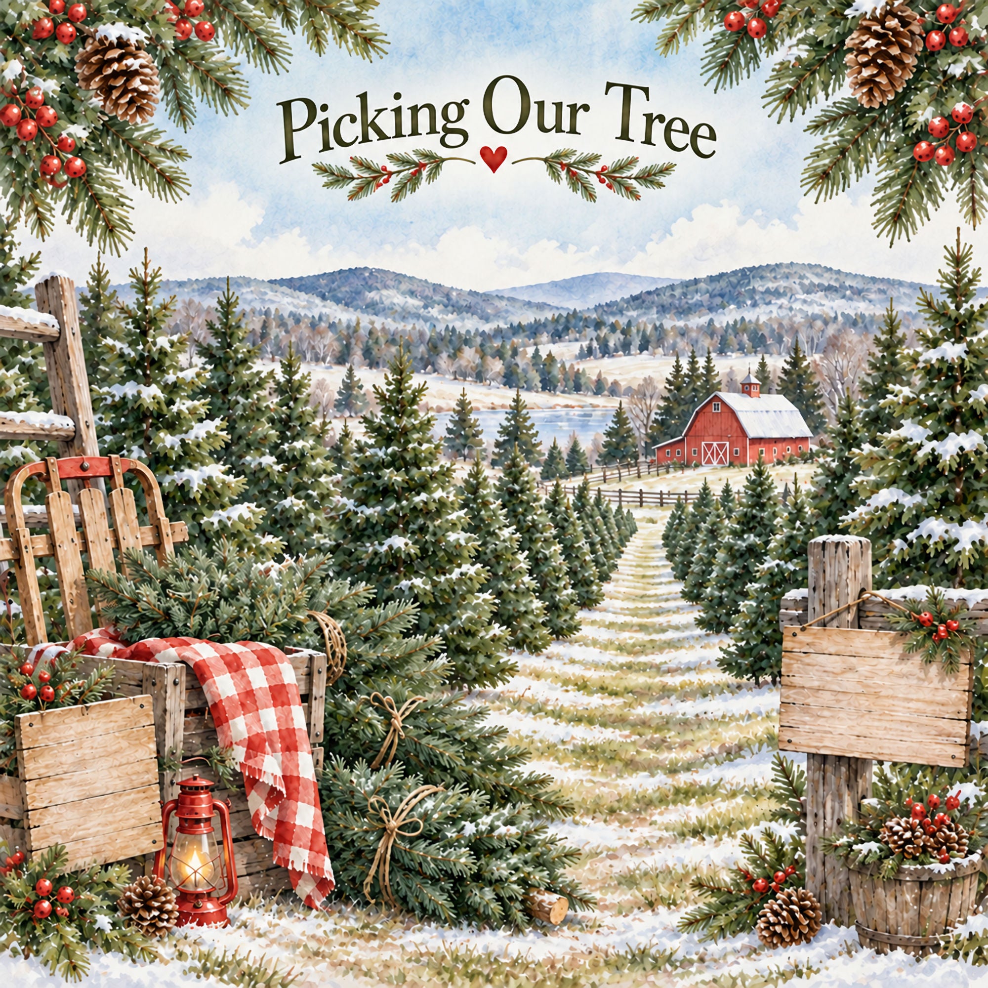 Just Fun Collection Picking A Christmas Tree 12 x 12 Double-Sided Scrapbook Paper by SSC Designs