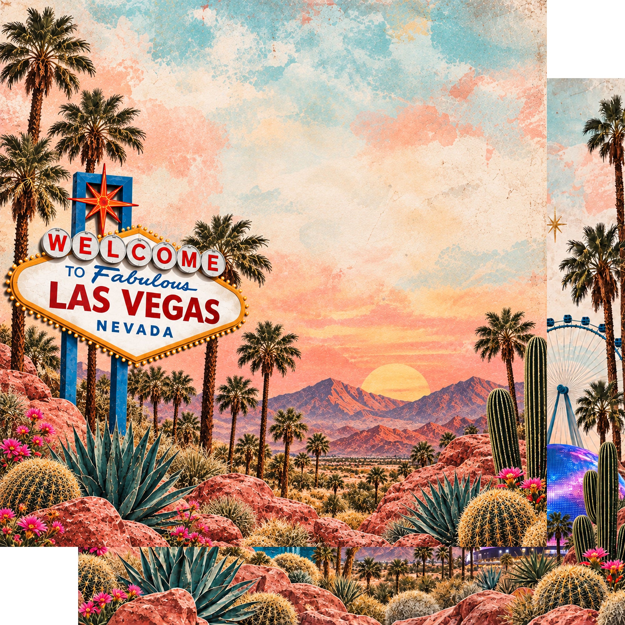 Just Fun Collection Welcome to Las Vegas 12 x 12 Double-Sided Scrapbook Paper by SSC Designs