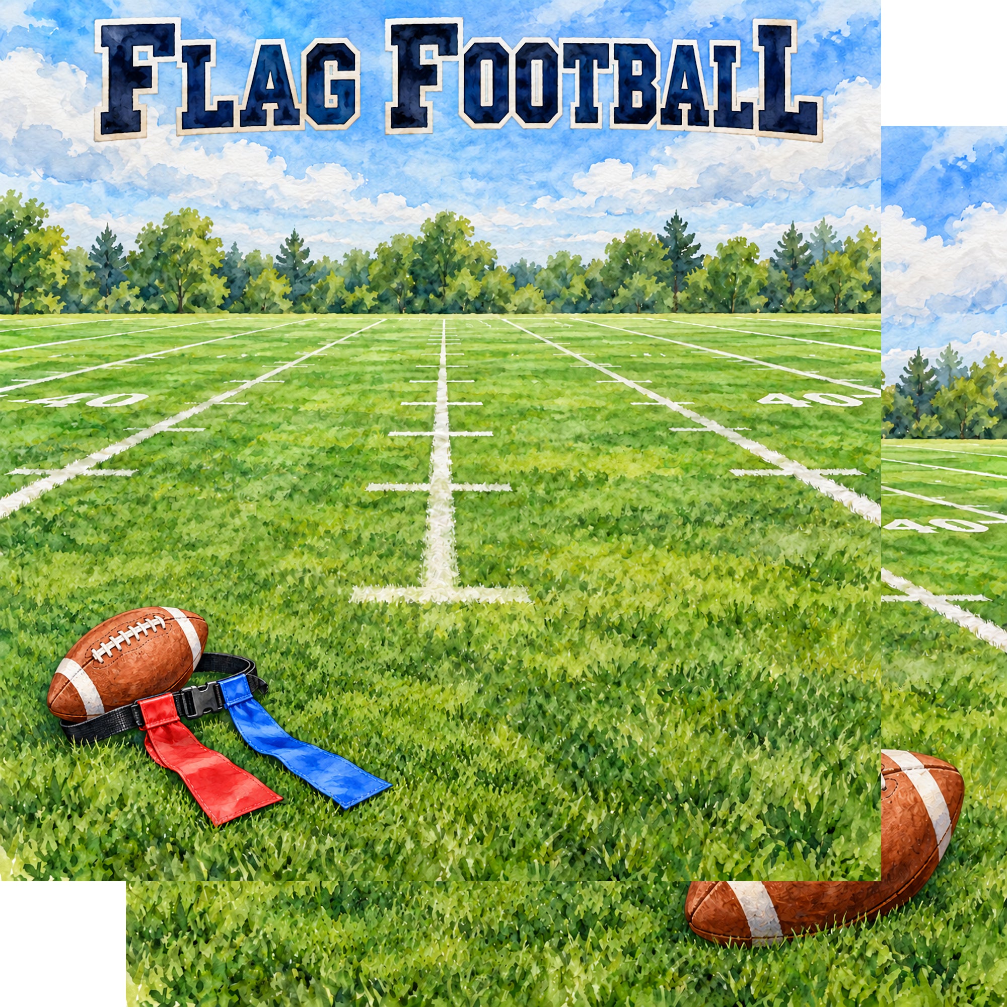 Flag Football 12 x 12 Double-Sided Scrapbook Paper by SSC Designs