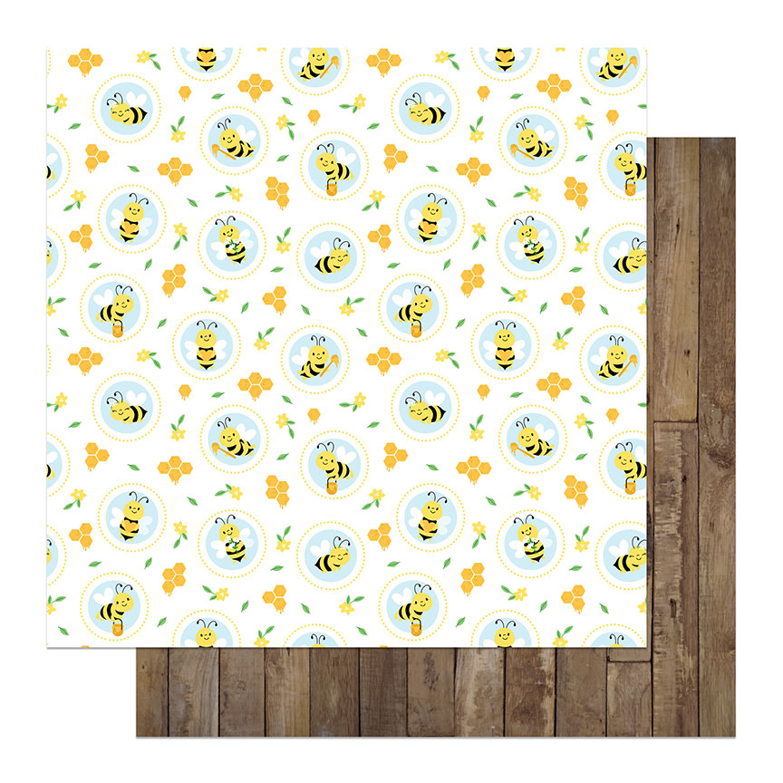 Sweet as Honey 2 Collection Bees Knees 12 x 12 Double-Sided Scrapbook Paper by Photo Play Paper