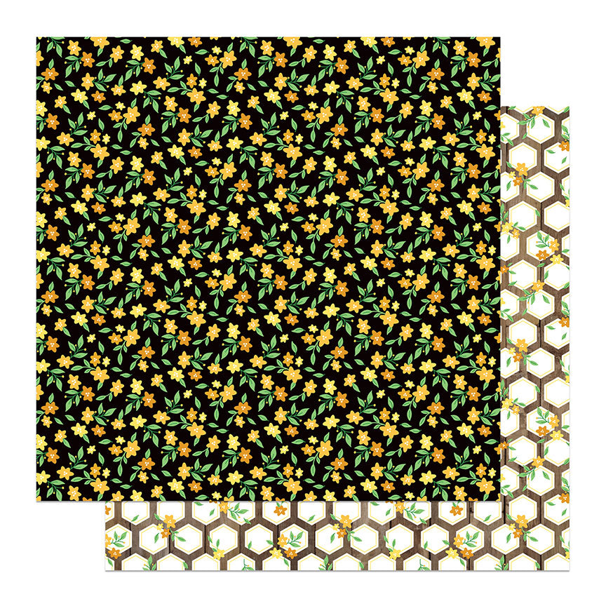 Sweet as Honey 2 Collection Fields of Flowers 12 x 12 Double-Sided Scrapbook Paper by Photo Play Paper
