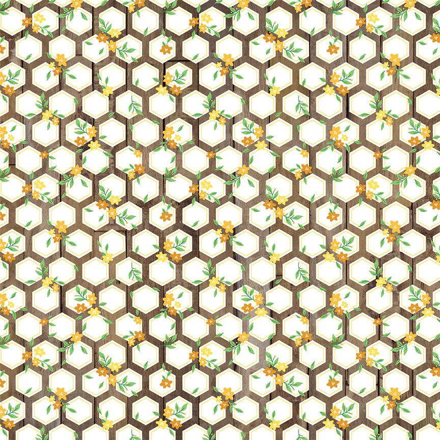 Sweet as Honey 2 Collection Fields of Flowers 12 x 12 Double-Sided Scrapbook Paper by Photo Play Paper