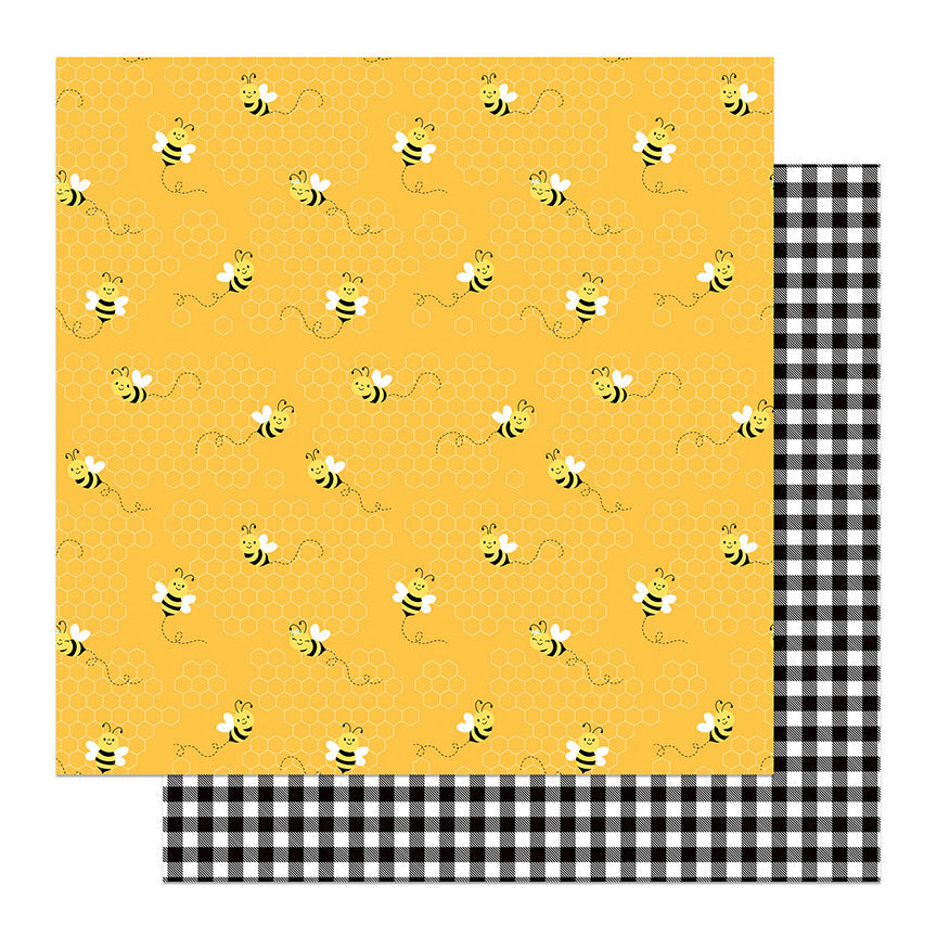Sweet as Honey 2 Collection Honeycomb Bees 12 x 12 Double-Sided Scrapbook Paper by Photo Play Paper