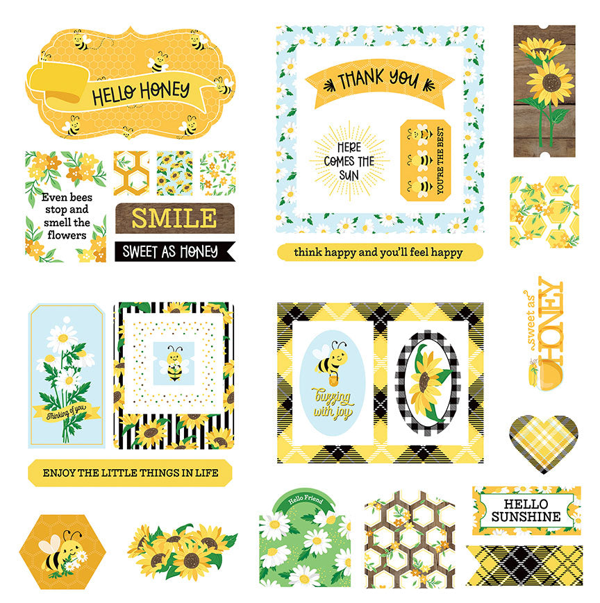 Sweet as Honey 2 Collection Scrapbook Ephemera Die Cut Embellishments by Photo Play Paper