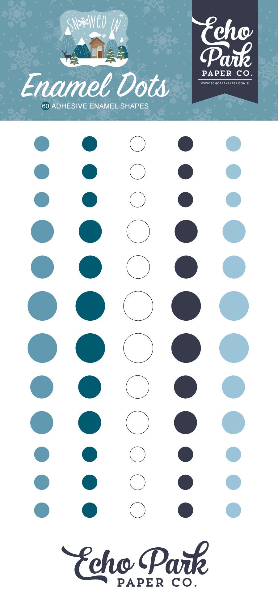 Snowed In Collection 3x6 Self-Adhesive Enamel Dots Scrapbook Embellishments by Echo Park Paper