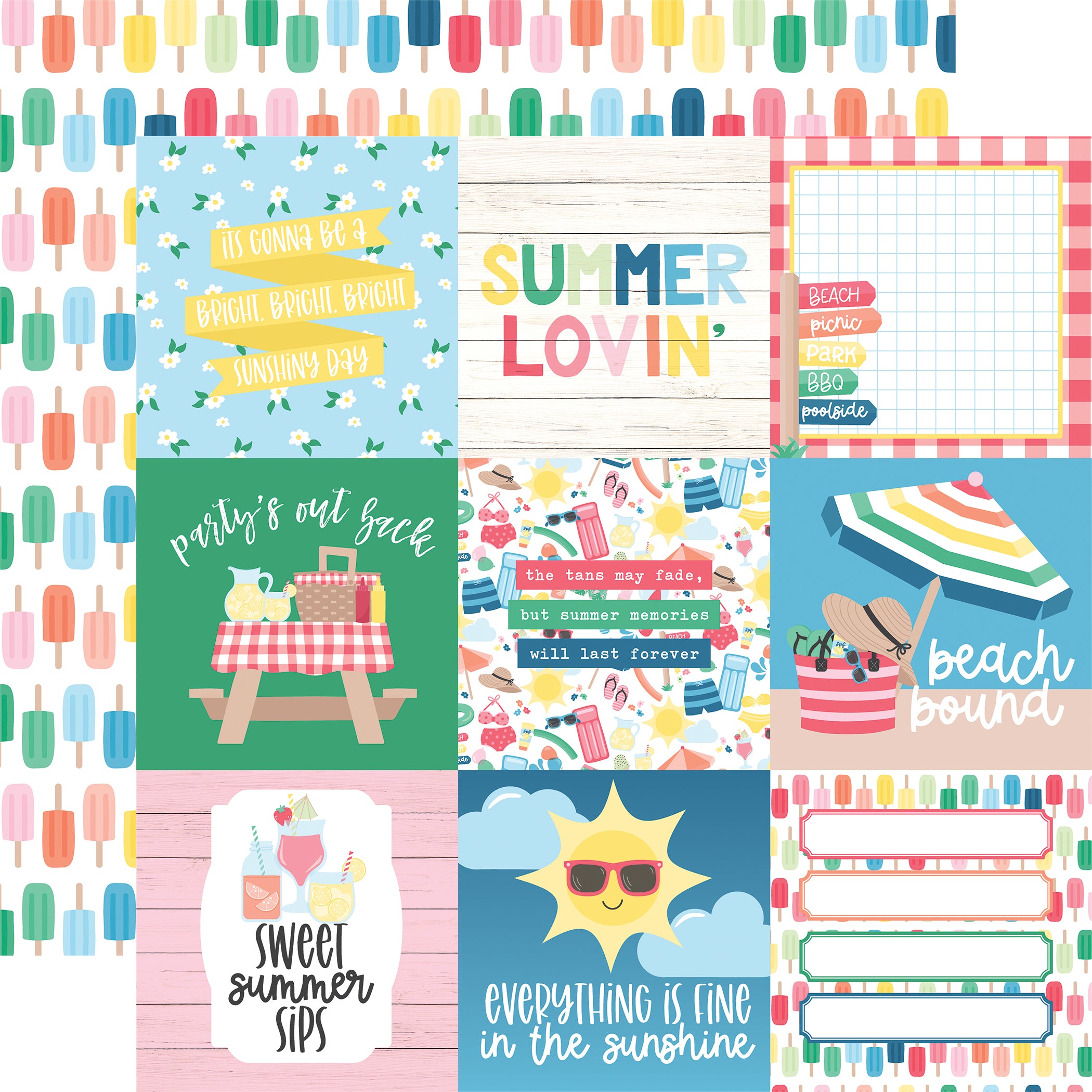 Sun Kissed Scrapbook Paper & Sticker Collection Kit by Echo Park Paper - 13 Pieces