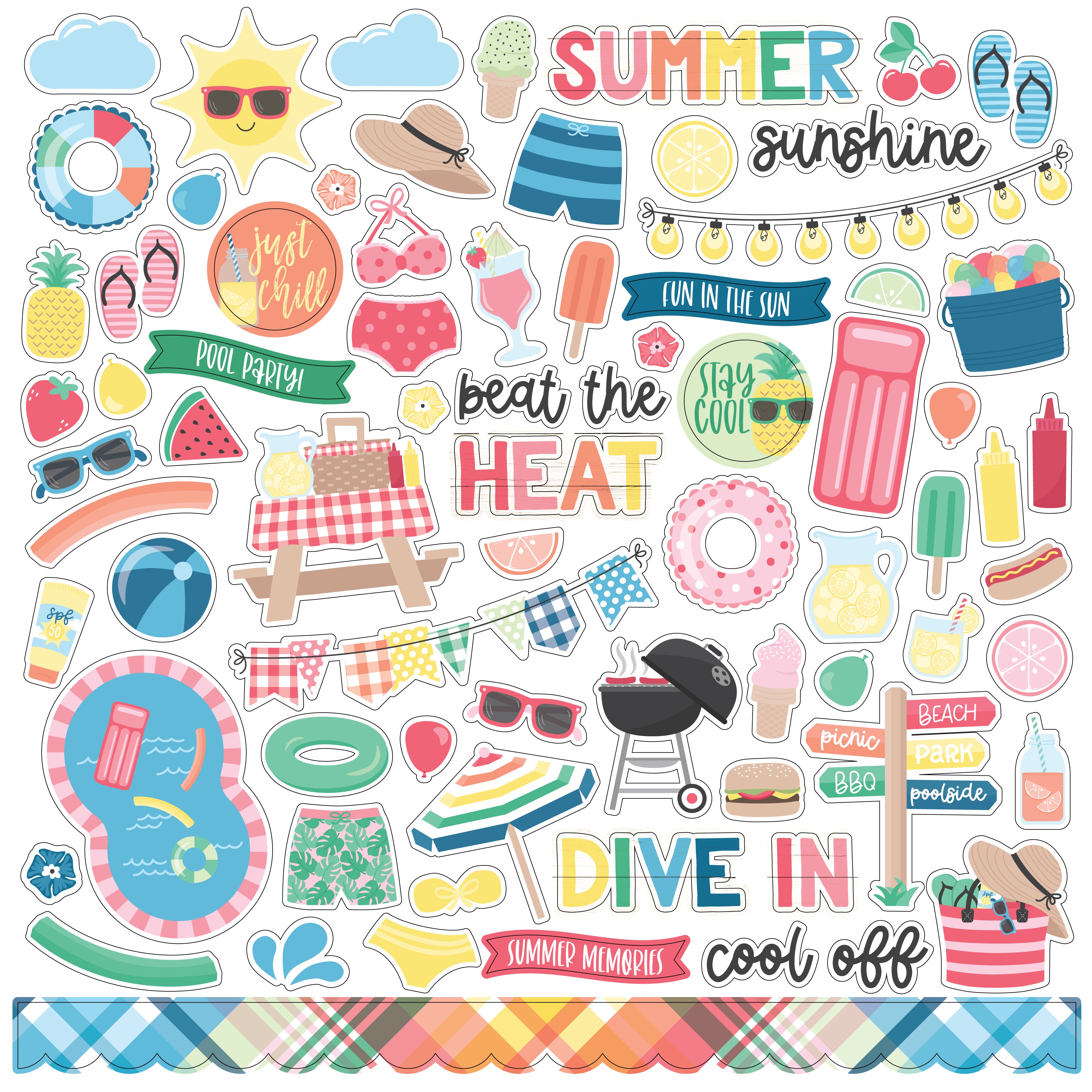 Sun Kissed Scrapbook Paper & Sticker Collection Kit by Echo Park Paper - 13 Pieces